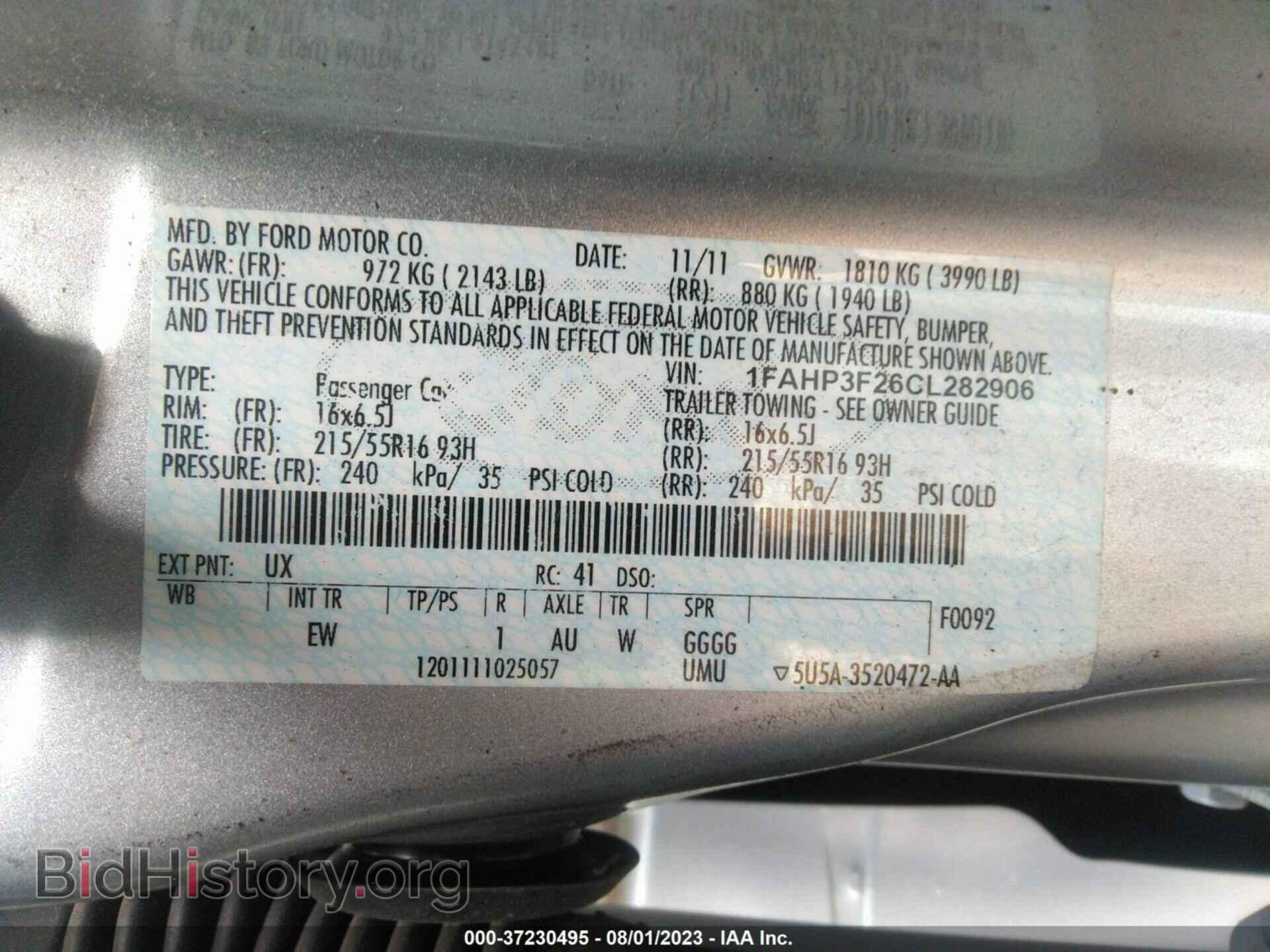 2012 FORD FOCUS - VIN: 1FAHP3F26CL282906 - Photo 9
