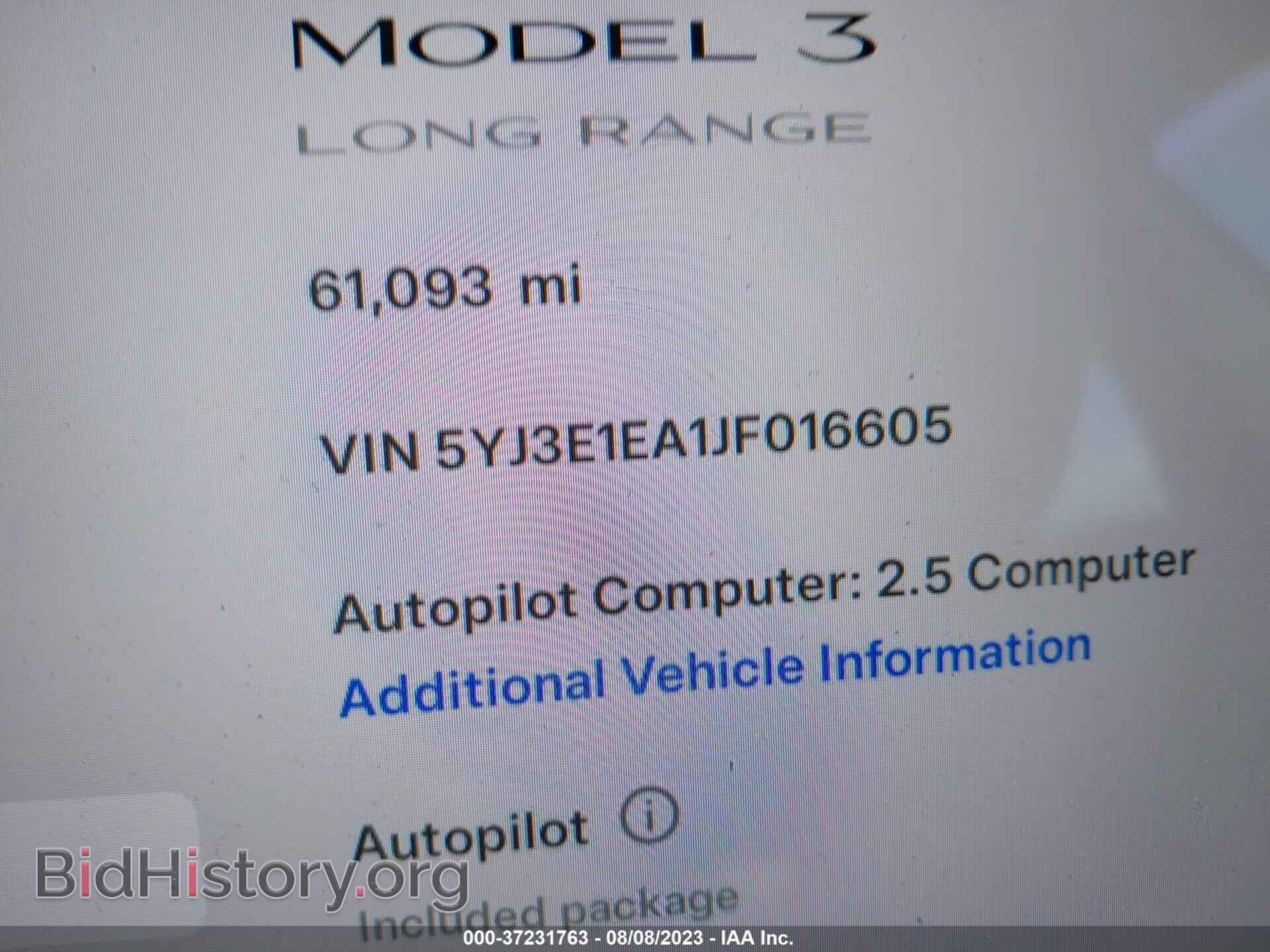2018 TESLA MODEL 3 - VIN: 5YJ3E1EA1JF016605 - Photo 9