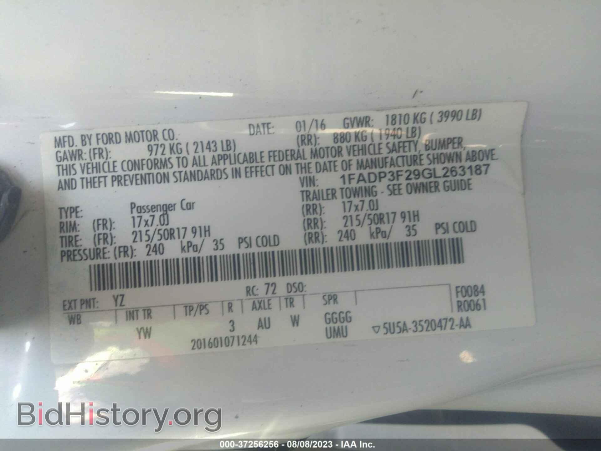 2016 FORD FOCUS - VIN: 1FADP3F29GL263187 - Фото 9