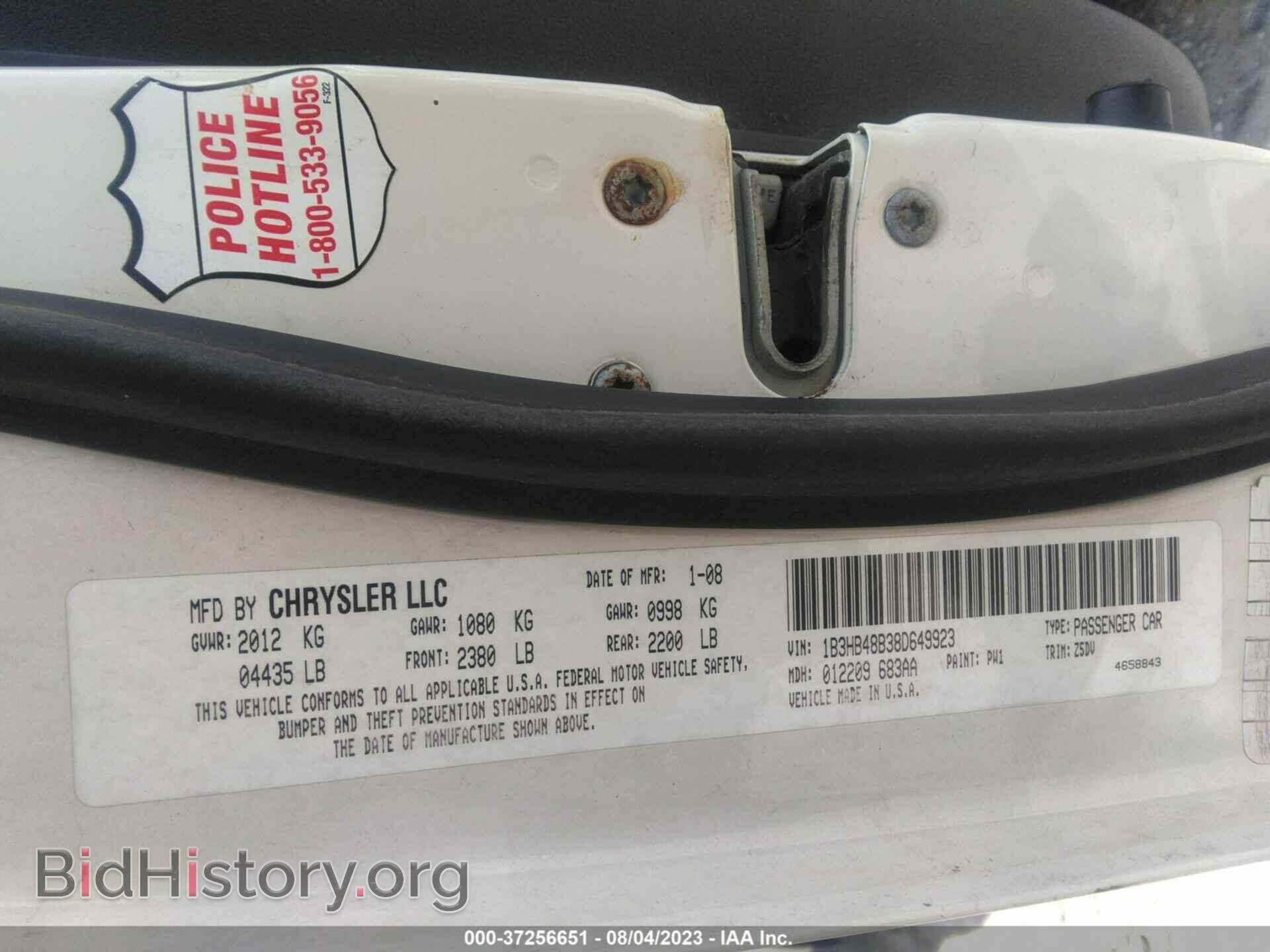 2008 DODGE CALIBER - VIN: 1B3HB48B38D649923 - Фото 9
