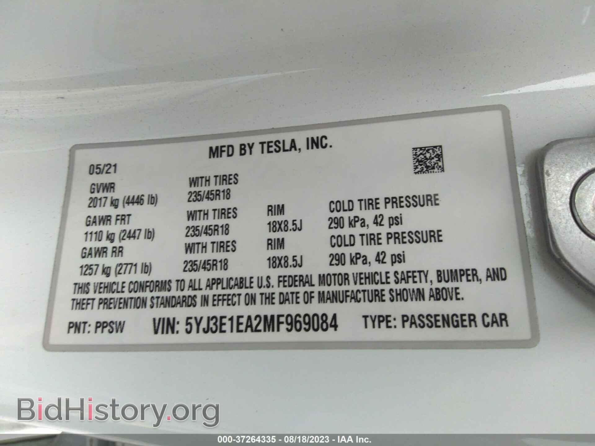 2021 TESLA MODEL 3 - VIN: 5YJ3E1EA2MF969084 - Фото 9