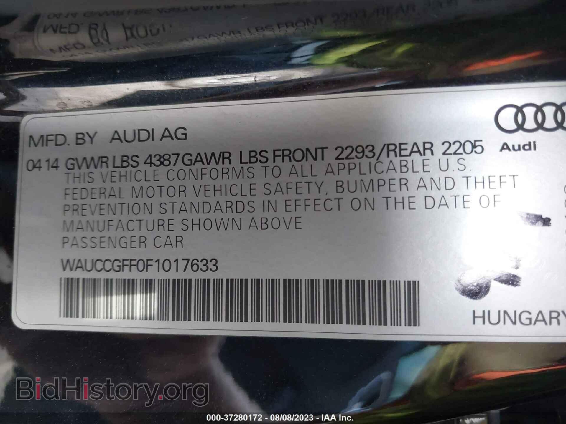 2015 AUDI A3 - VIN: WAUCCGFF0F1017633 - Фото 9