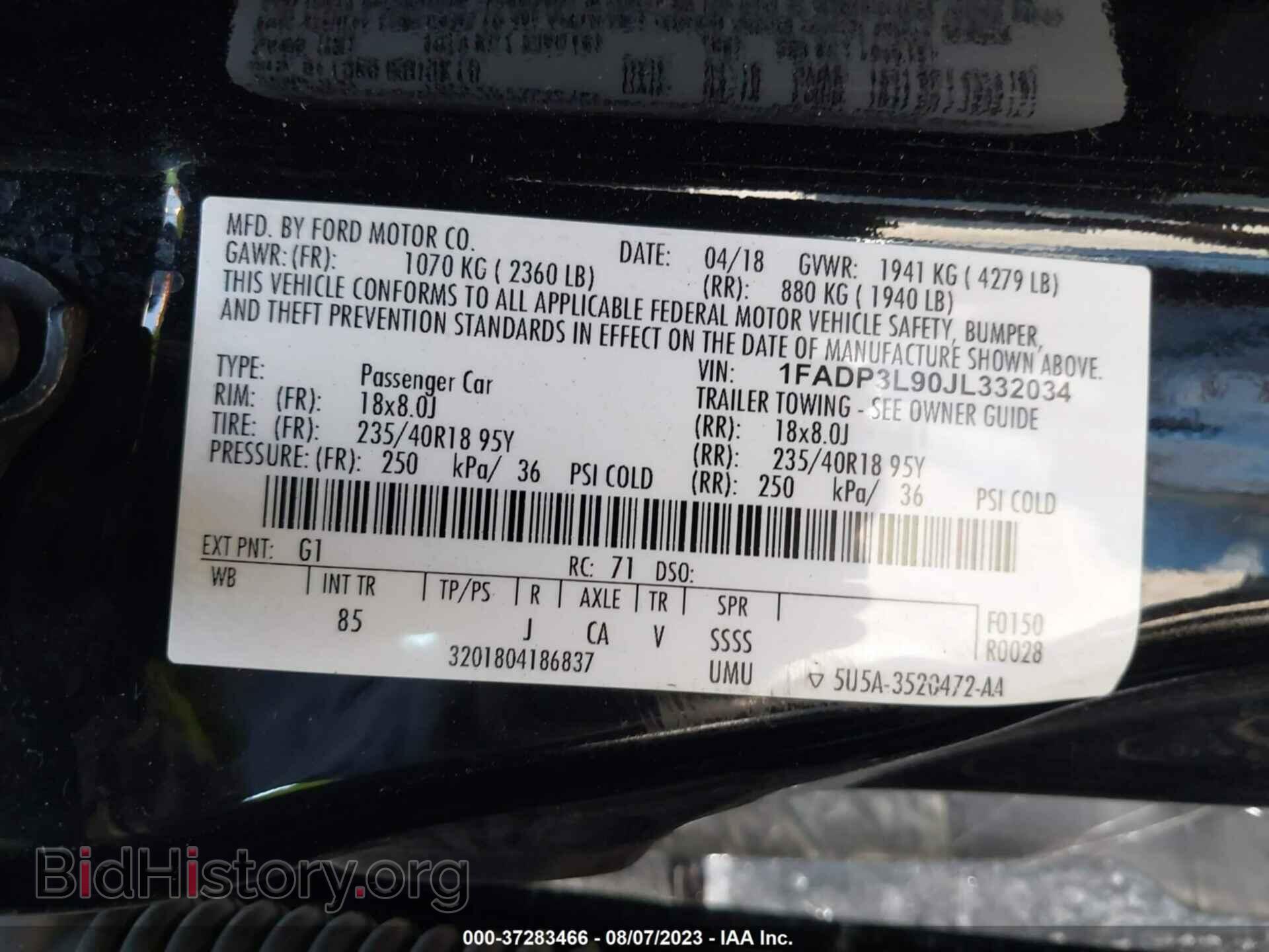 2018 FORD FOCUS - VIN: 1FADP3L90JL332034 - Фото 9