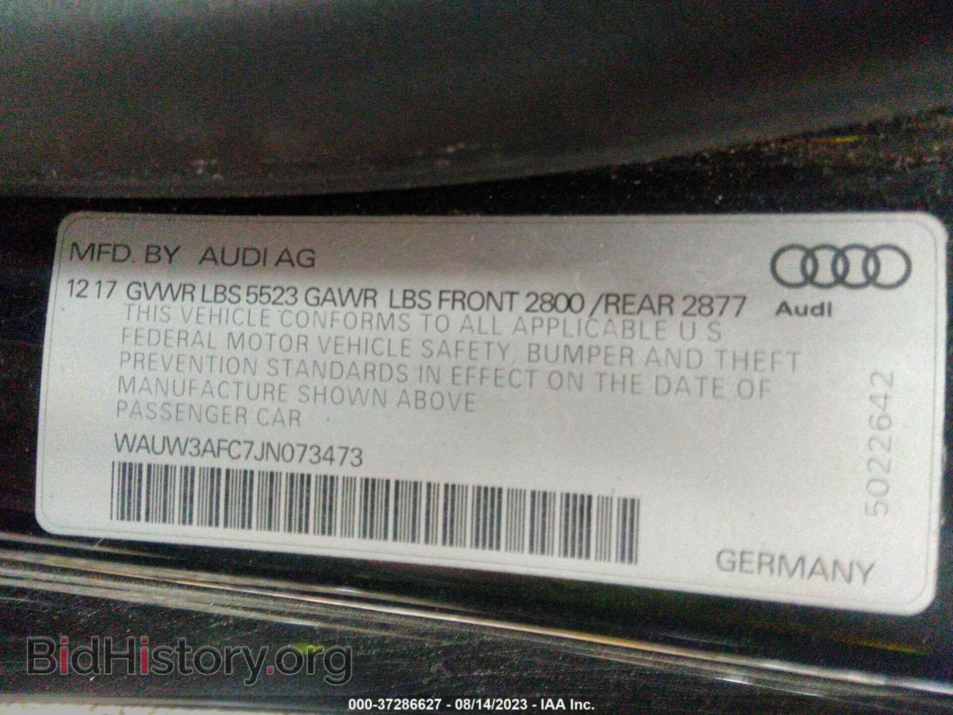 2018 AUDI A7 - VIN: WAUW3AFC7JN073473 - Фото 9