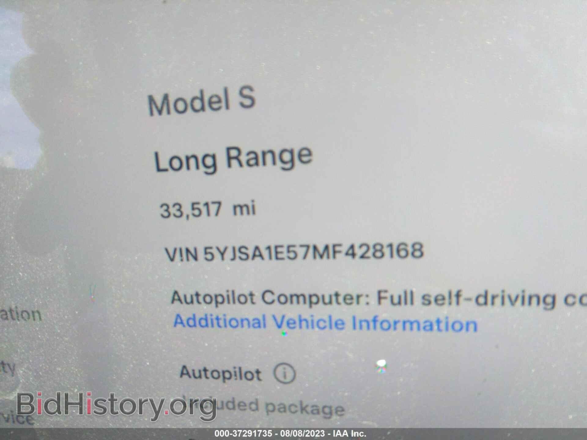 2021 TESLA MODEL S - VIN: 5YJSA1E57MF428168 - Photo 7
