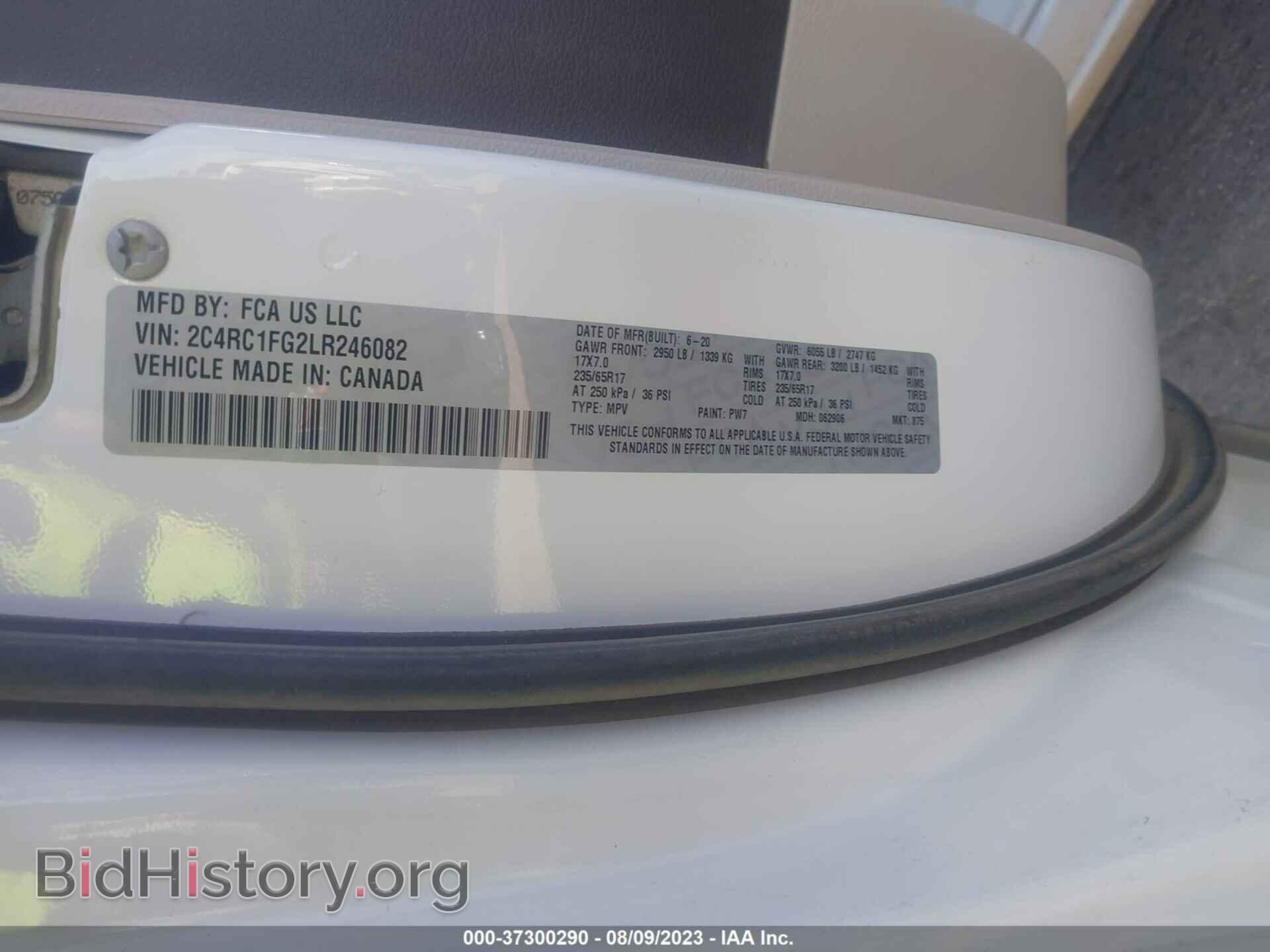 2020 CHRYSLER PACIFICA - VIN: 2C4RC1FG2LR246082 - Фото 9