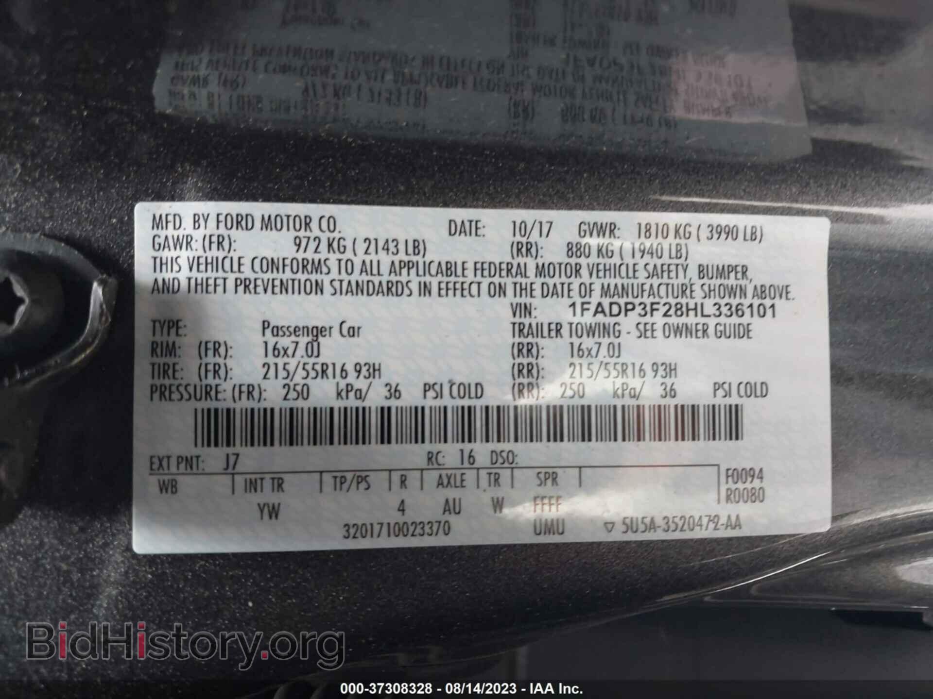 2017 FORD FOCUS - VIN: 1FADP3F28HL336101 - Photo 9
