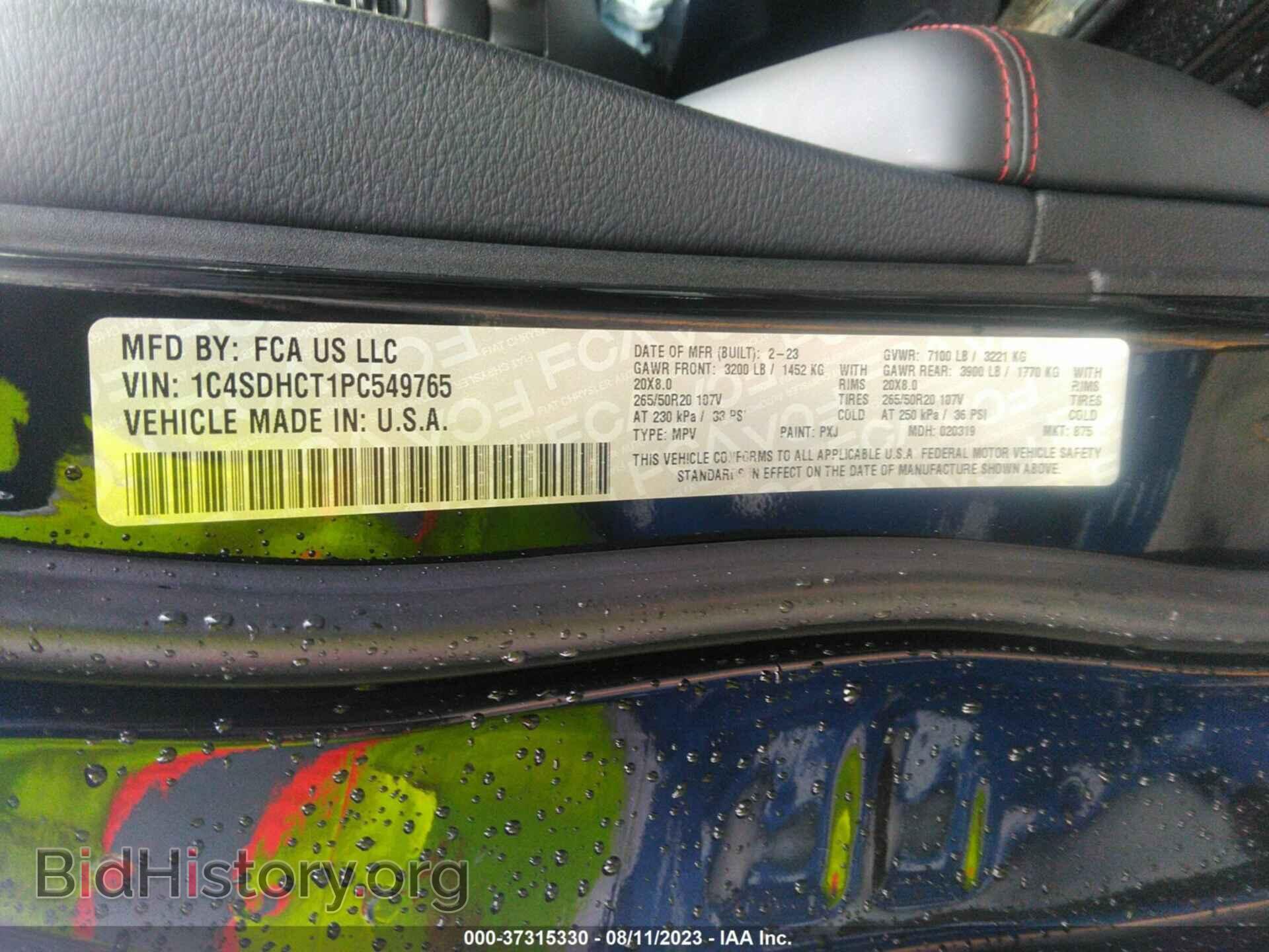 2023 DODGE DURANGO - VIN: 1C4SDHCT1PC549765 - Фото 9