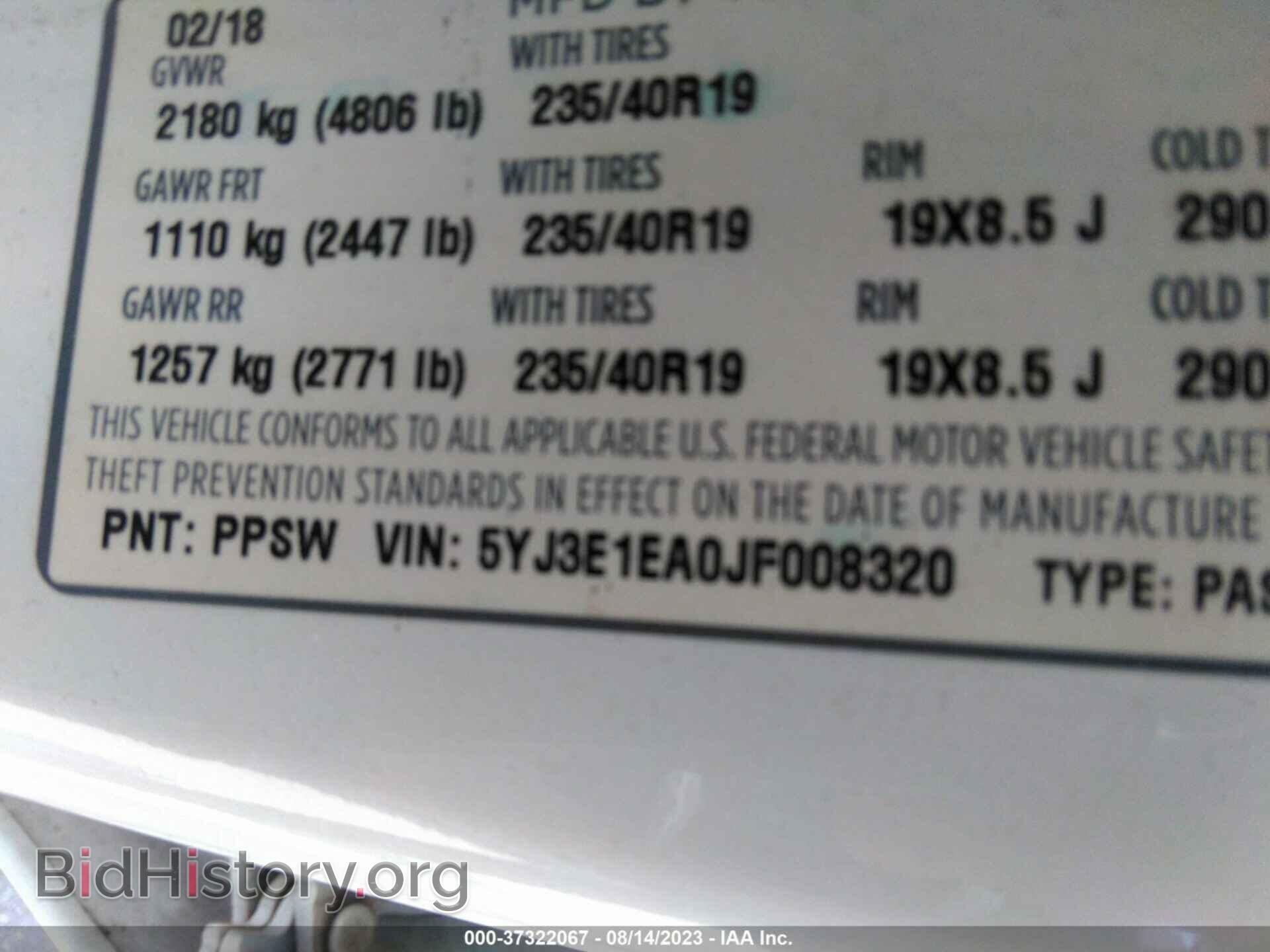 2018 TESLA MODEL 3 - VIN: 5YJ3E1EA0JF008320 - Фото 9