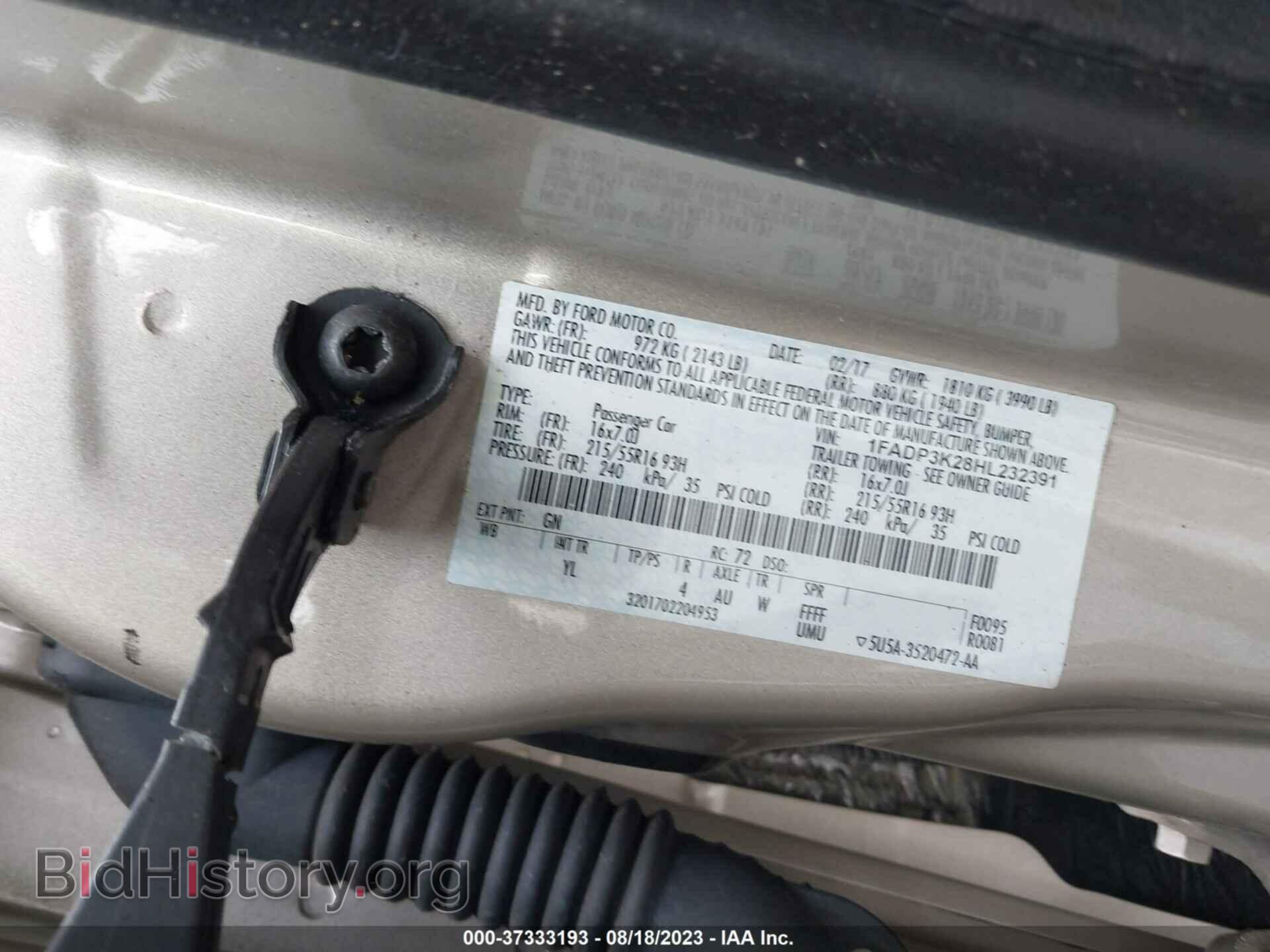 2017 FORD FOCUS - VIN: 1FADP3K28HL232391 - Photo 9