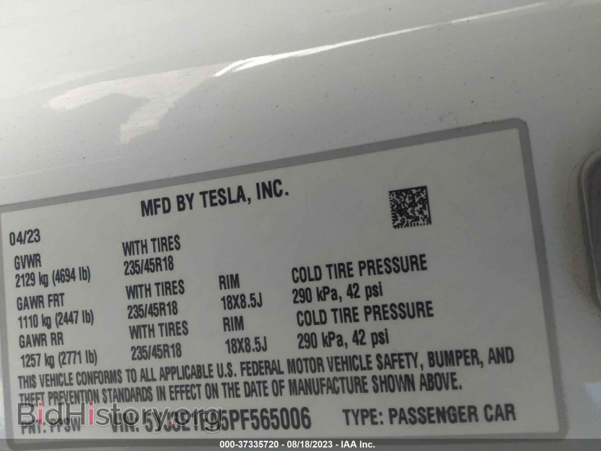 2023 TESLA MODEL 3 - VIN: 5YJ3E1EA5PF565006 - Photo 9