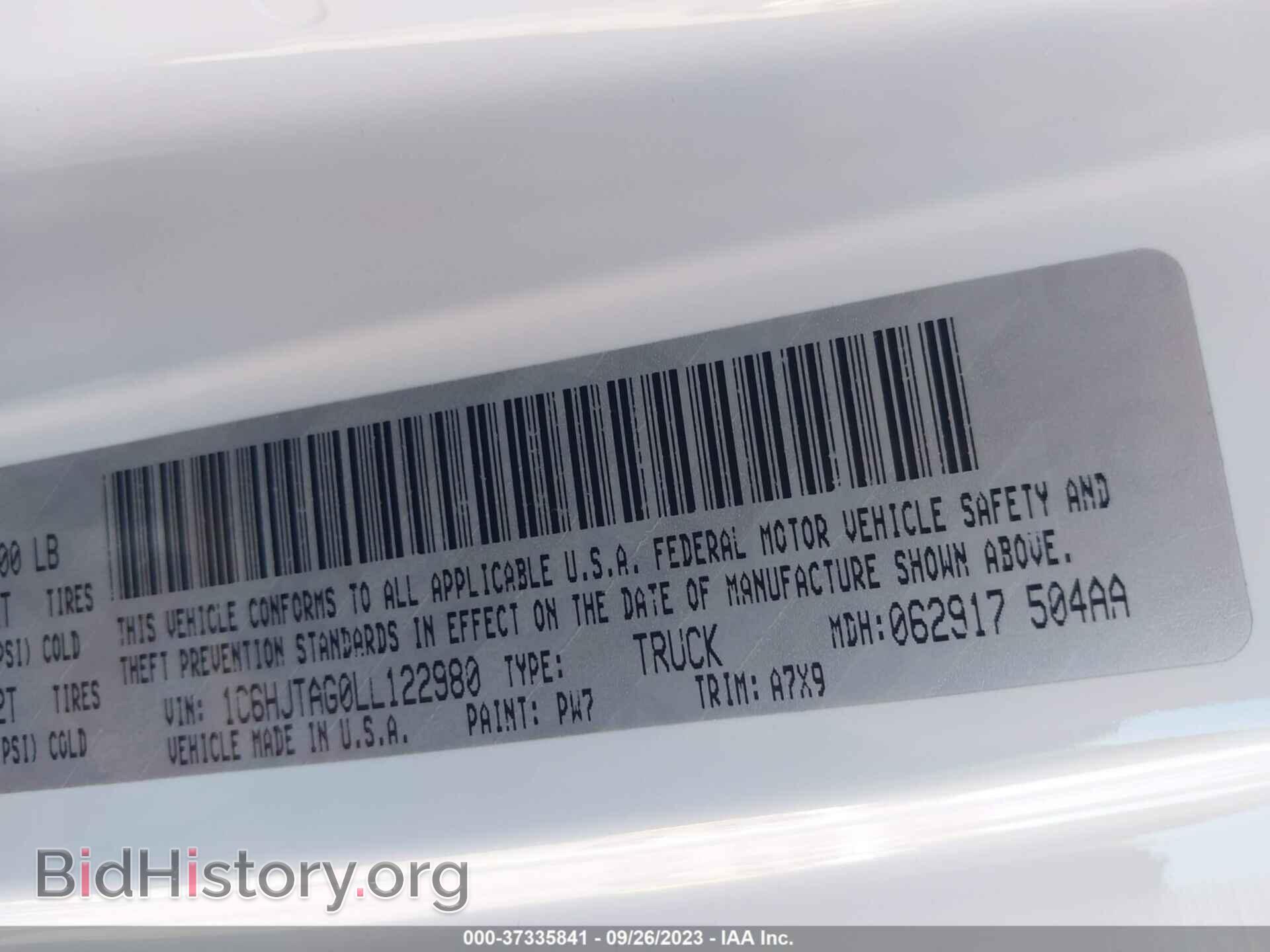 2020 JEEP GLADIATOR - VIN: 1C6HJTAG0LL122980 - Фото 9