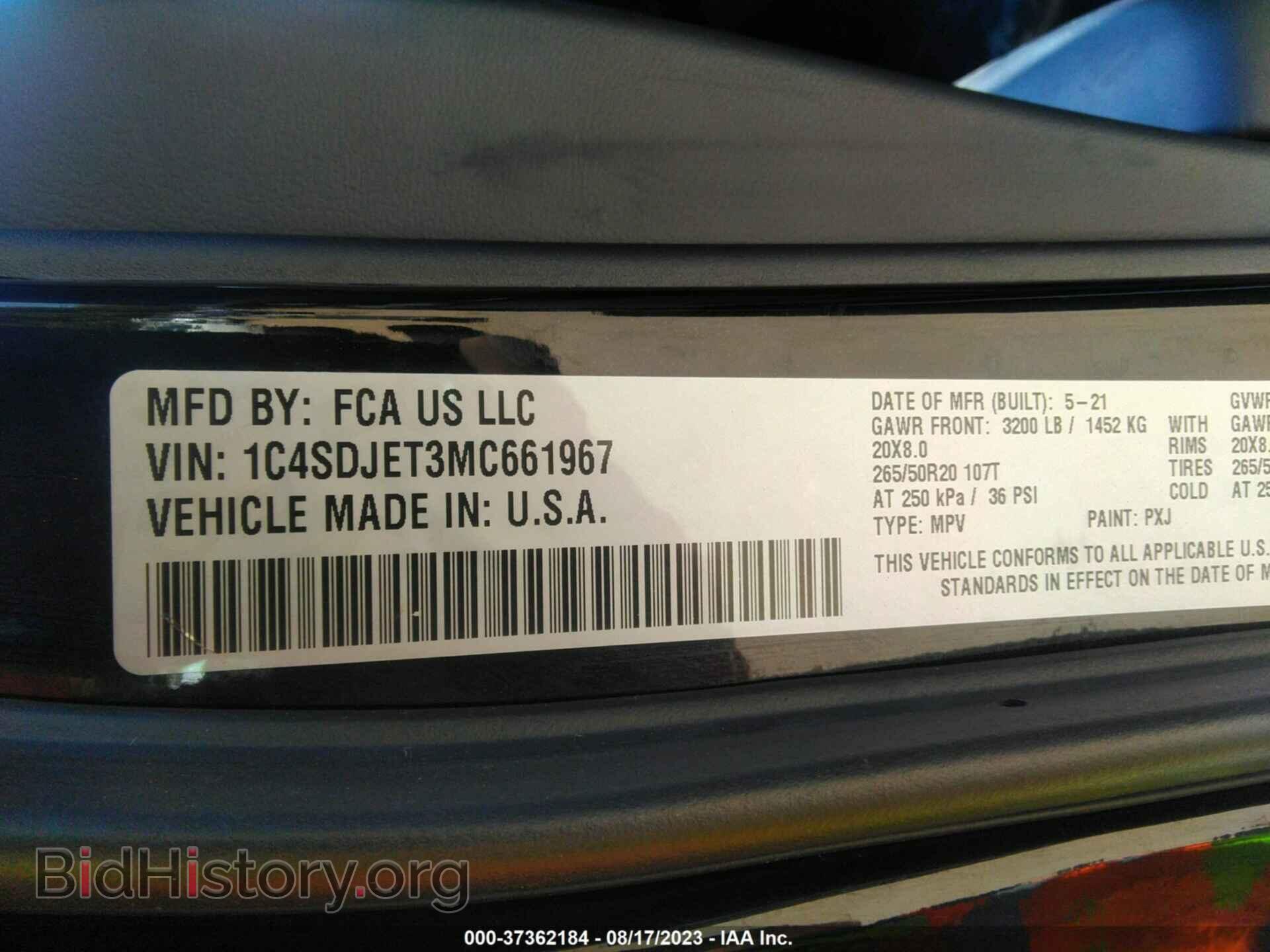 2021 DODGE DURANGO - VIN: 1C4SDJET3MC661967 - Photo 9