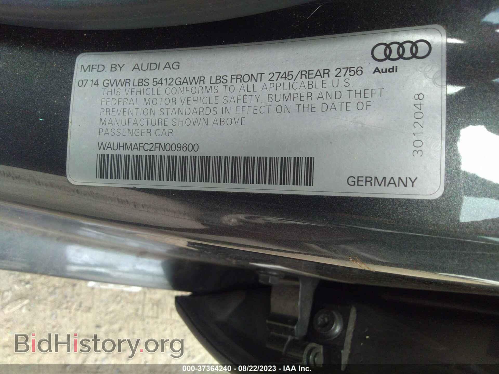 2015 AUDI A6 - VIN: WAUHMAFC2FN009600 - Фото 9