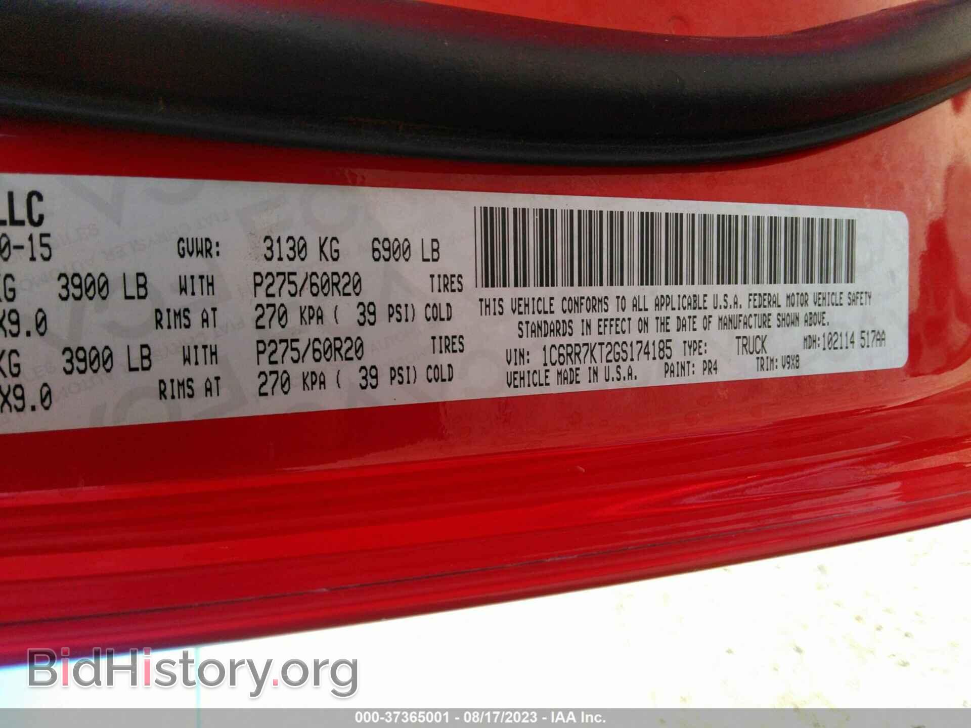 2016 RAM 1500 - VIN: 1C6RR7KT2GS174185 - Photo 9