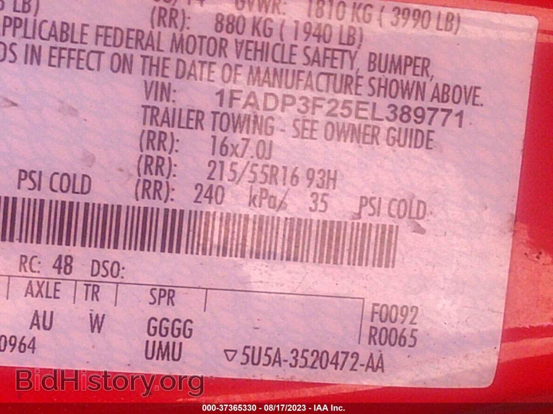 2014 FORD FOCUS - VIN: 1FADP3F25EL389771 - Photo 9