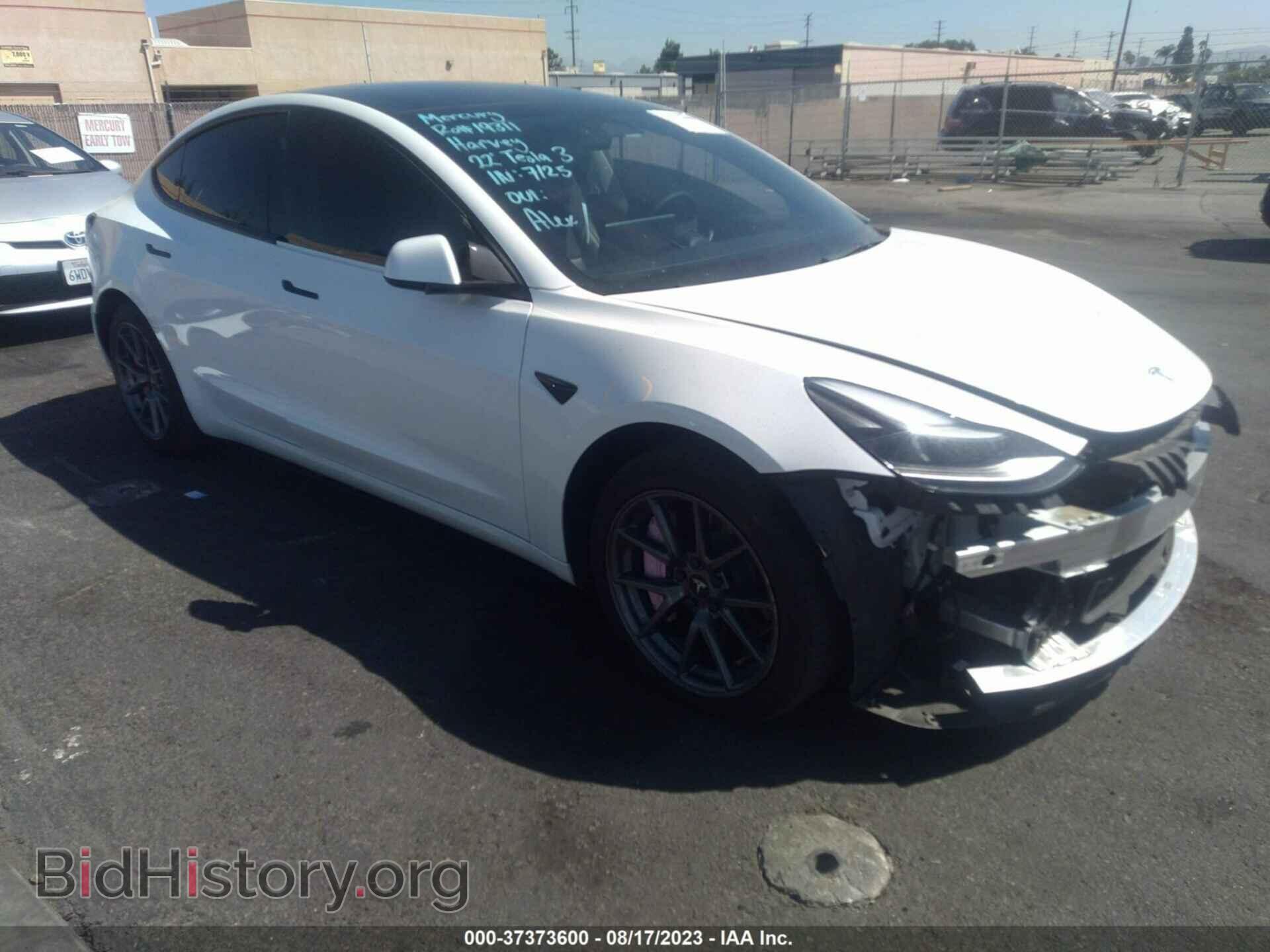 Photo 5YJ3E1EB5NF200167 - TESLA MODEL 3 2022