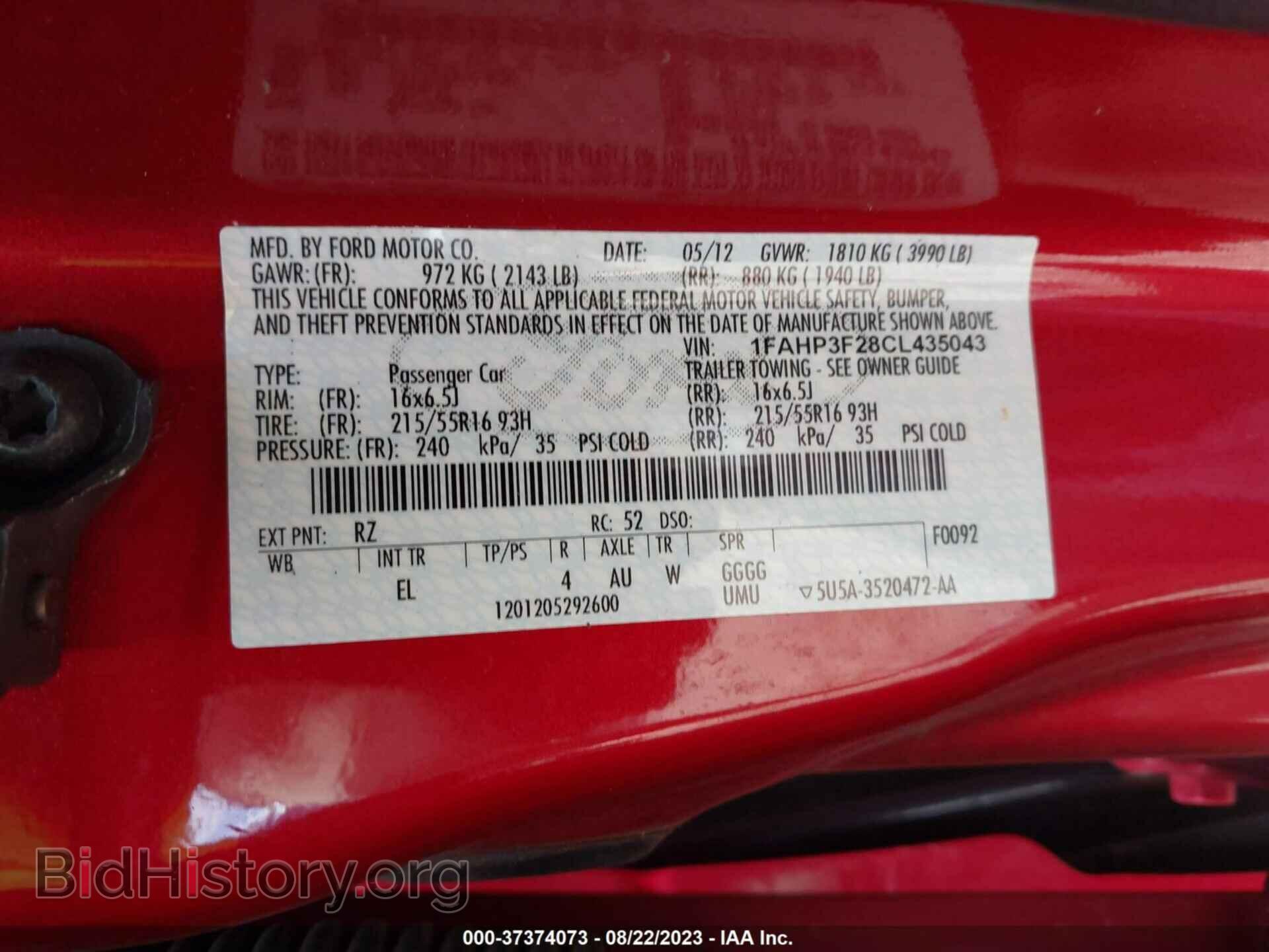 2012 FORD FOCUS - VIN: 1FAHP3F28CL435043 - Photo 9