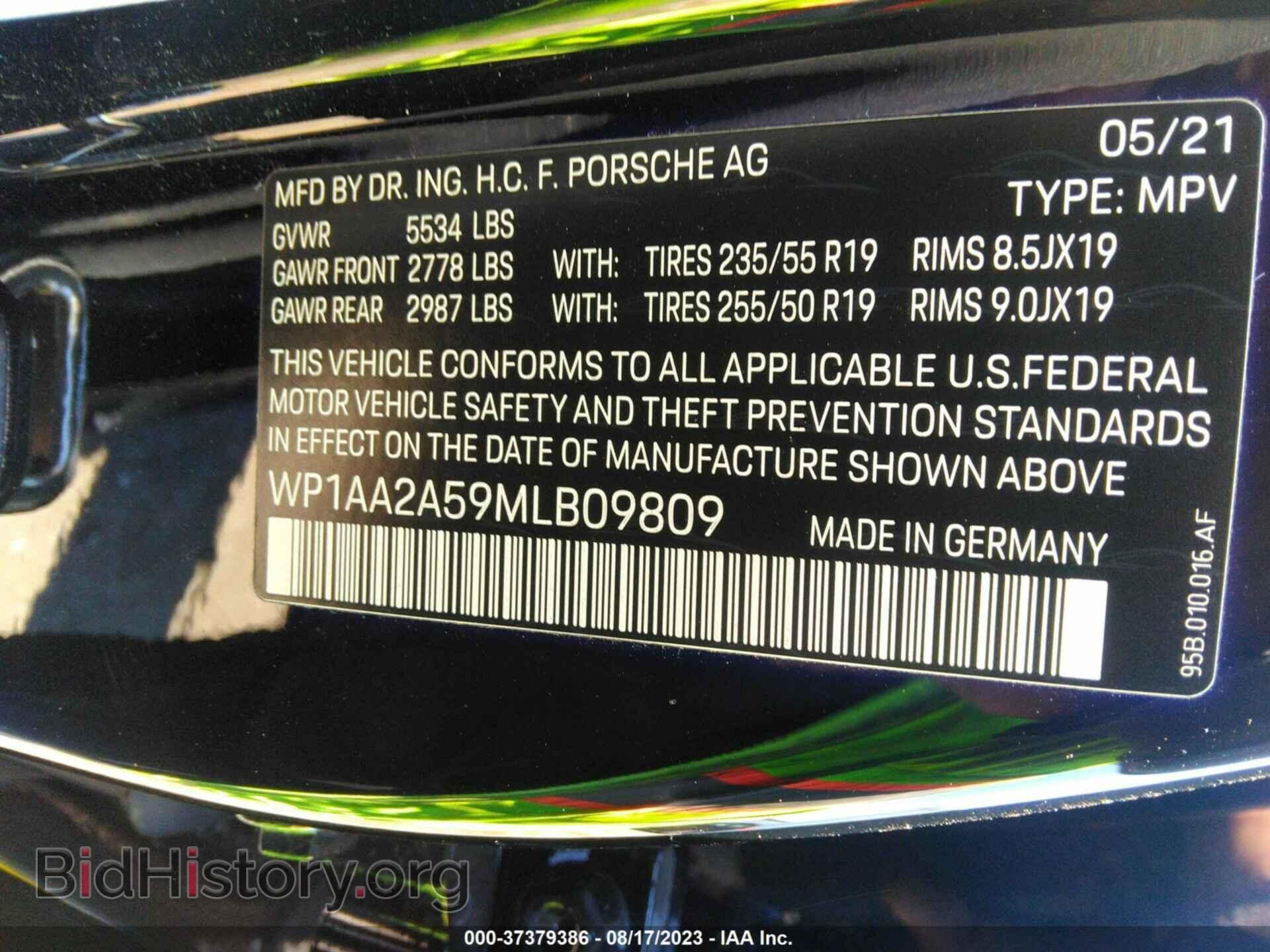 2021 PORSCHE MACAN - VIN: WP1AA2A59MLB09809 - Photo 9