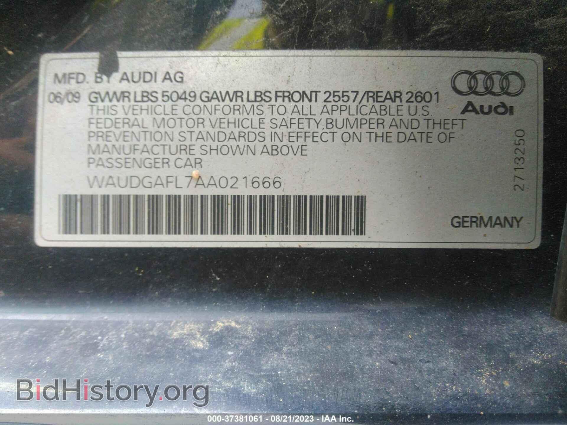 2010 AUDI S4 - VIN: WAUDGAFL7AA021666 - Фото 9