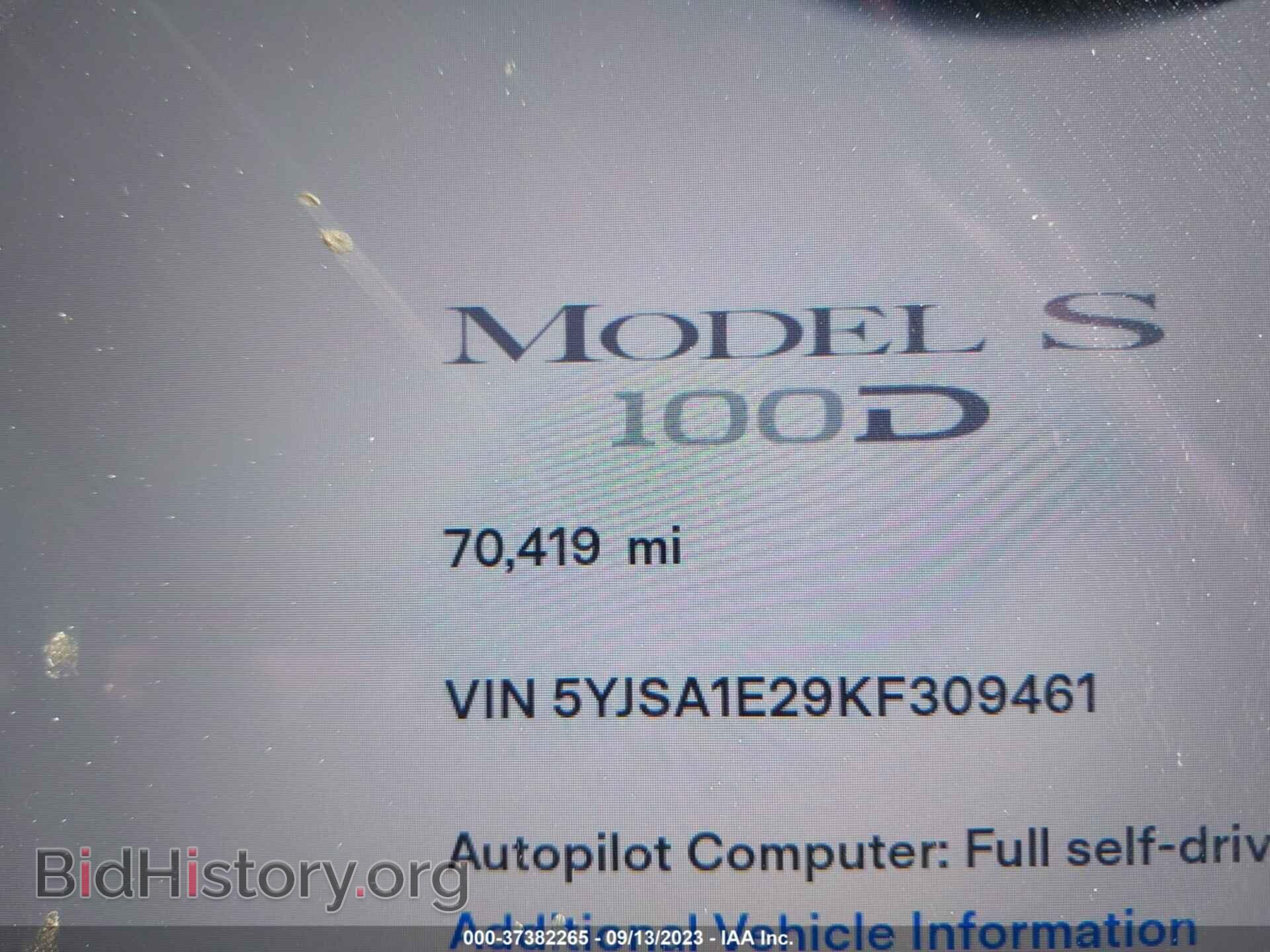 2019 TESLA MODEL S - VIN: 5YJSA1E29KF309461 - Фото 7