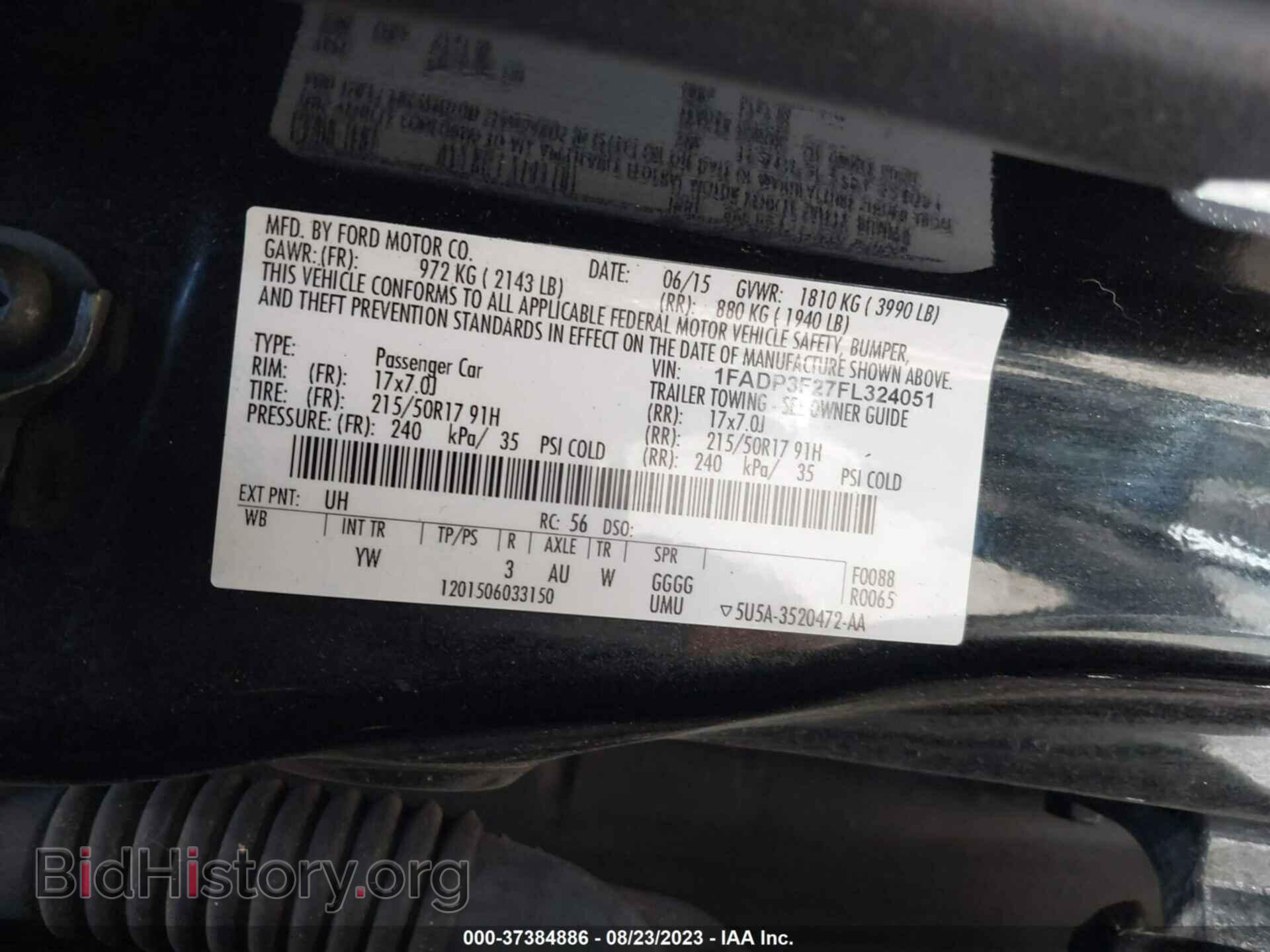 2015 FORD FOCUS - VIN: 1FADP3F27FL324051 - Фото 9