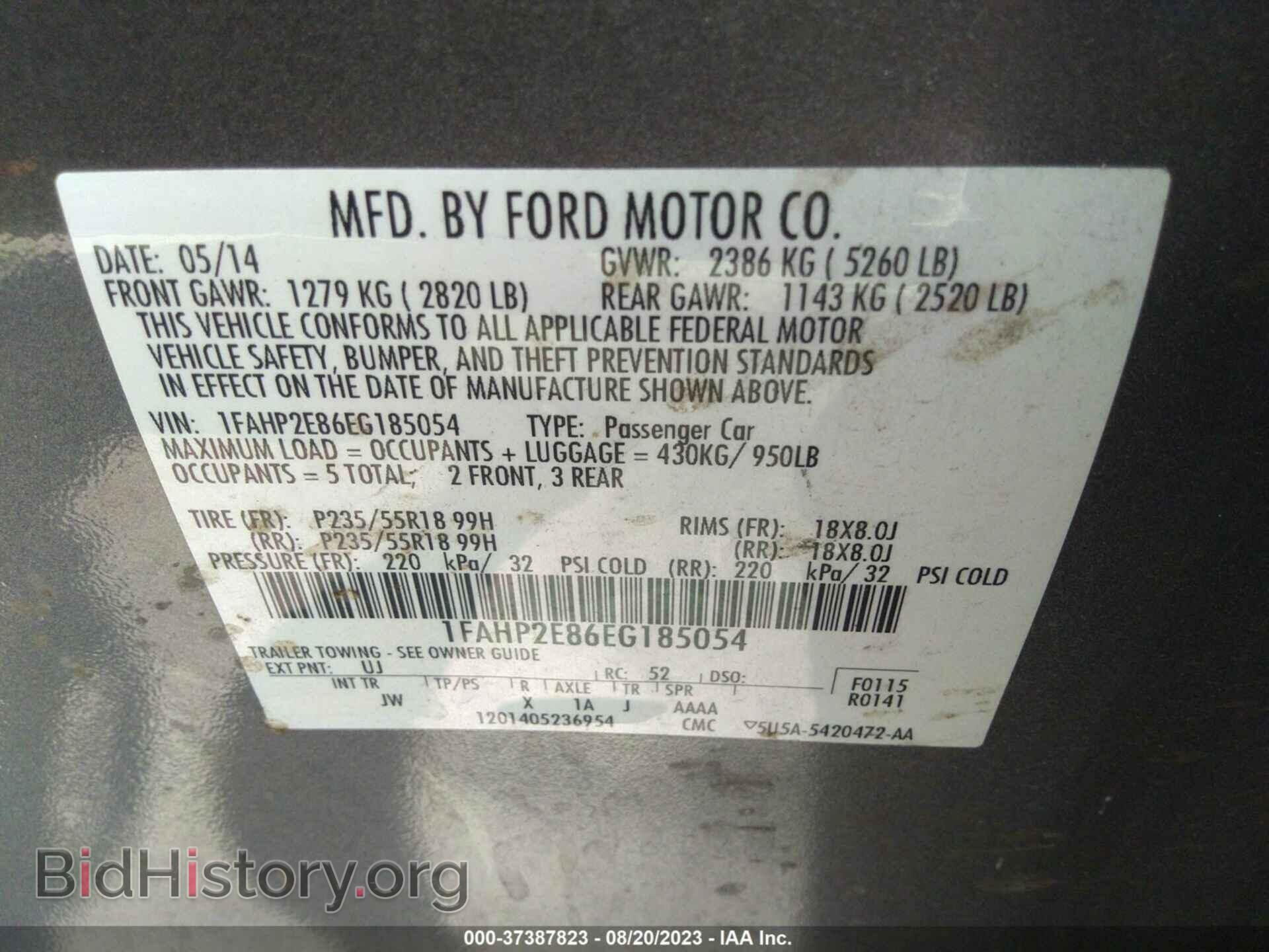 2014 FORD TAURUS - VIN: 1FAHP2E86EG185054 - Photo 9