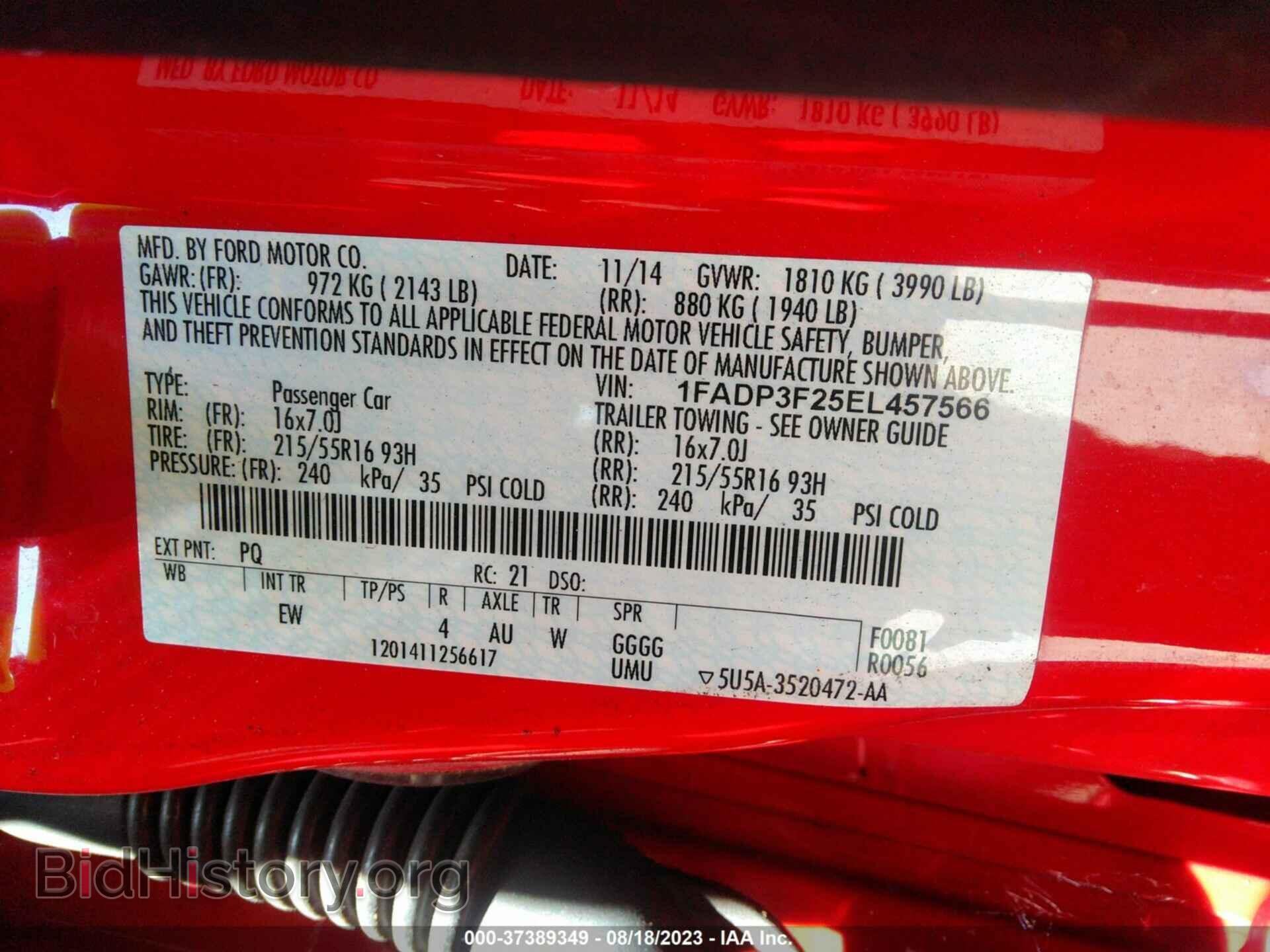 2014 FORD FOCUS - VIN: 1FADP3F25EL457566 - Photo 9
