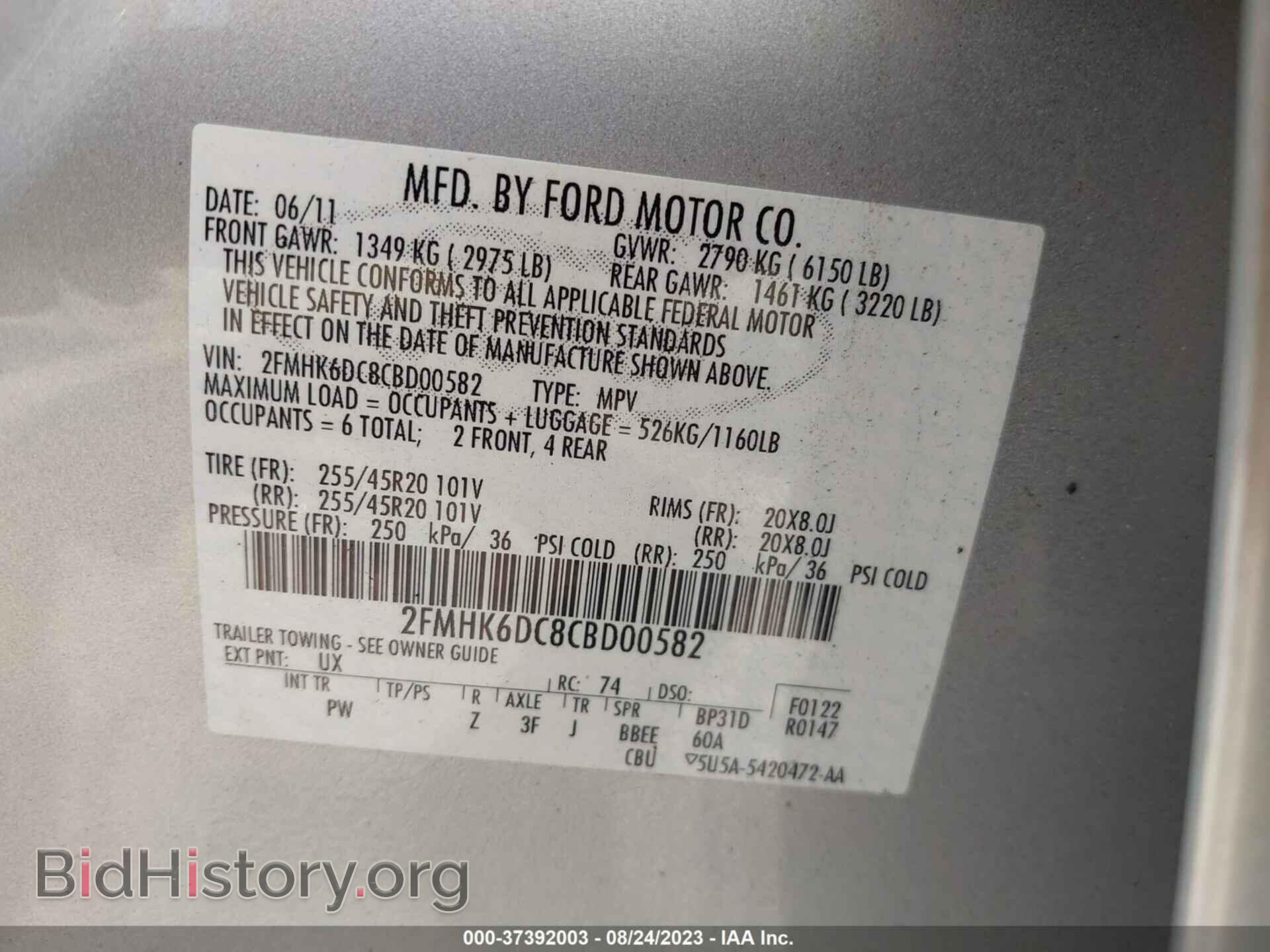2012 FORD FLEX - VIN: 2FMHK6DC8CBD00582 - Фото 9