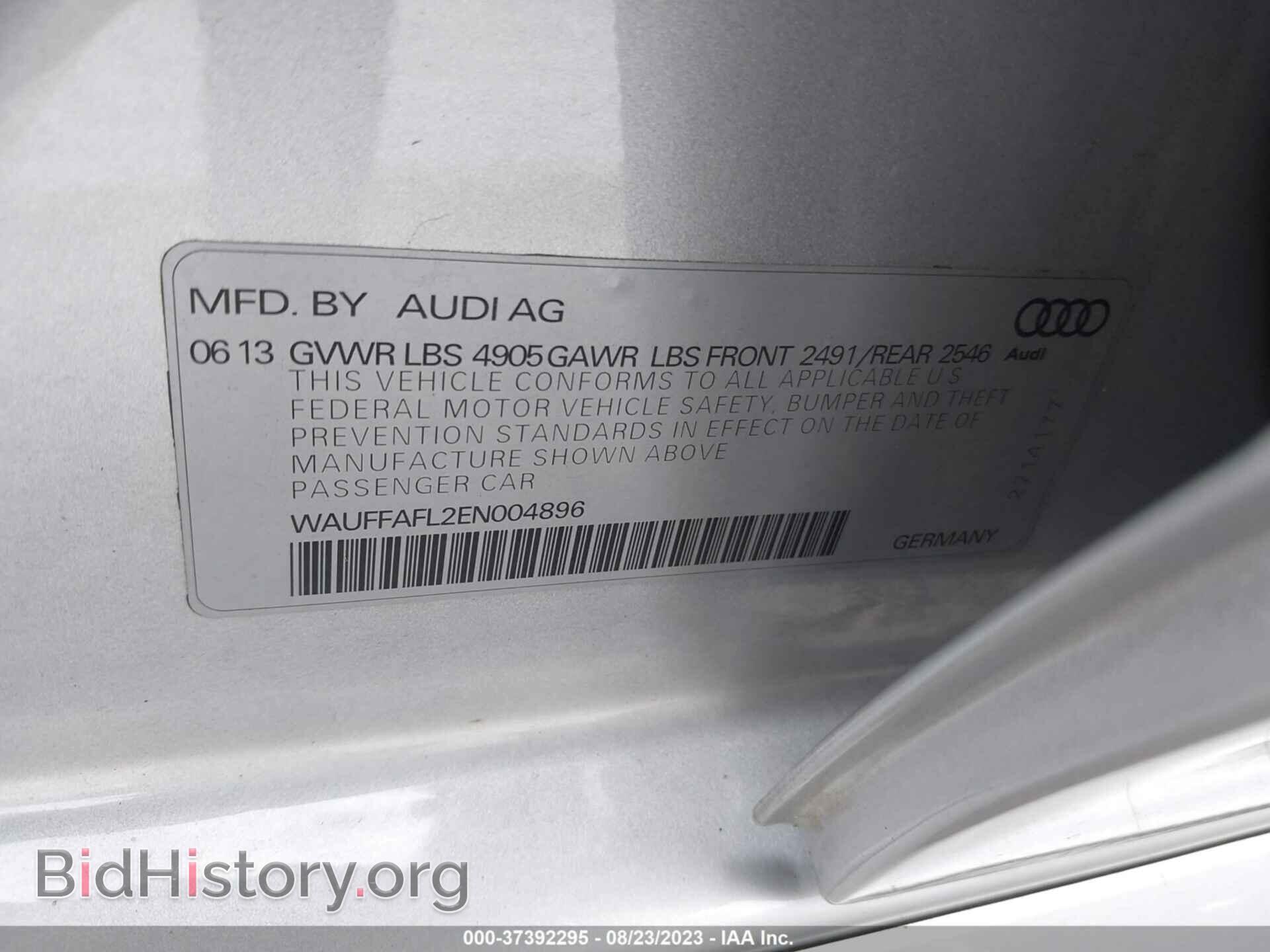 2014 AUDI A4 - VIN: WAUFFAFL2EN004896 - Photo 9