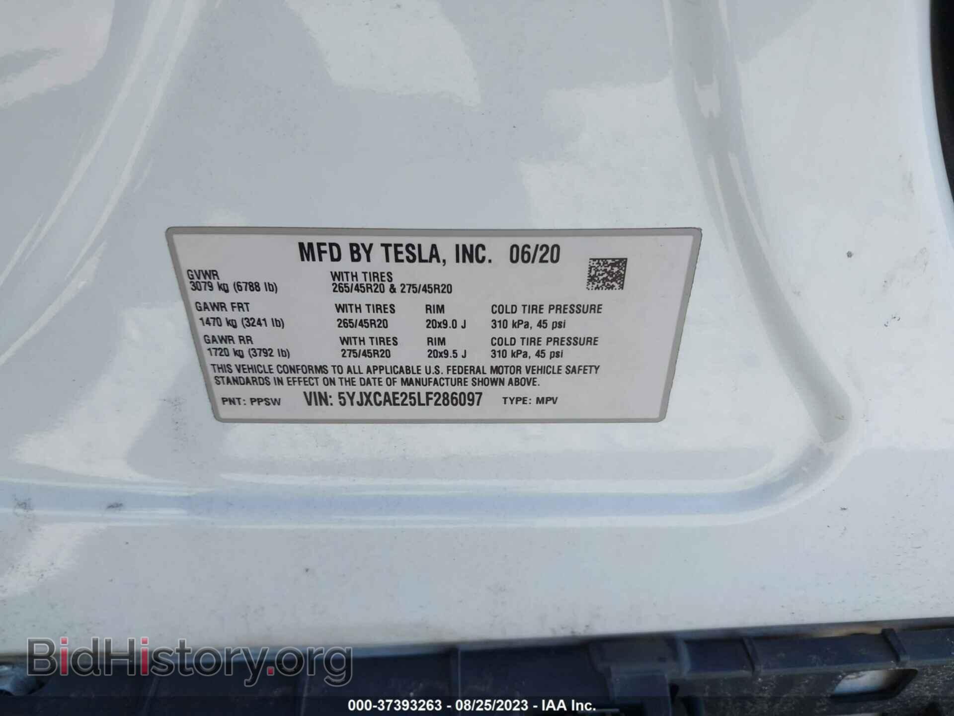 2020 TESLA MODEL X - VIN: 5YJXCAE25LF286097 - Photo 9