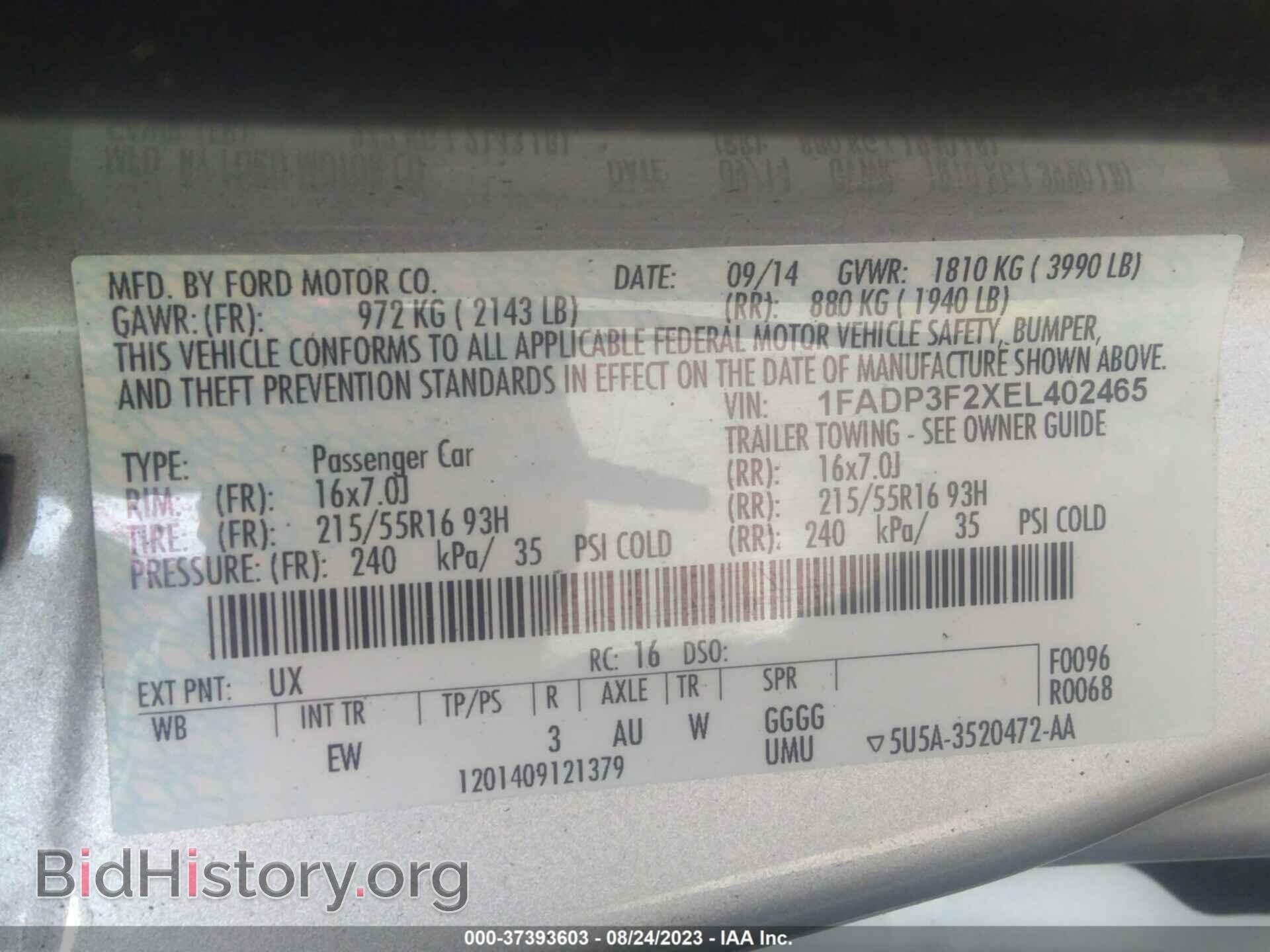 2014 FORD FOCUS - VIN: 1FADP3F2XEL402465 - Photo 9
