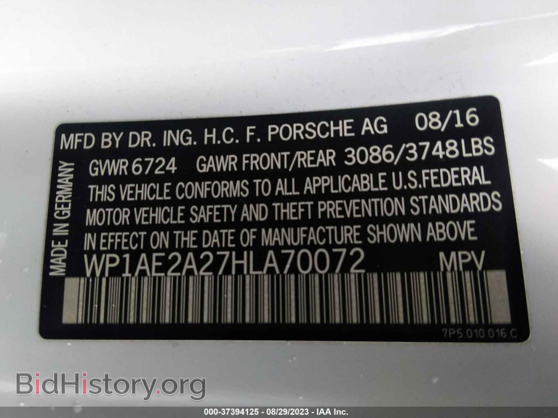 2017 PORSCHE CAYENNE - VIN: WP1AE2A27HLA70072 - Фото 9