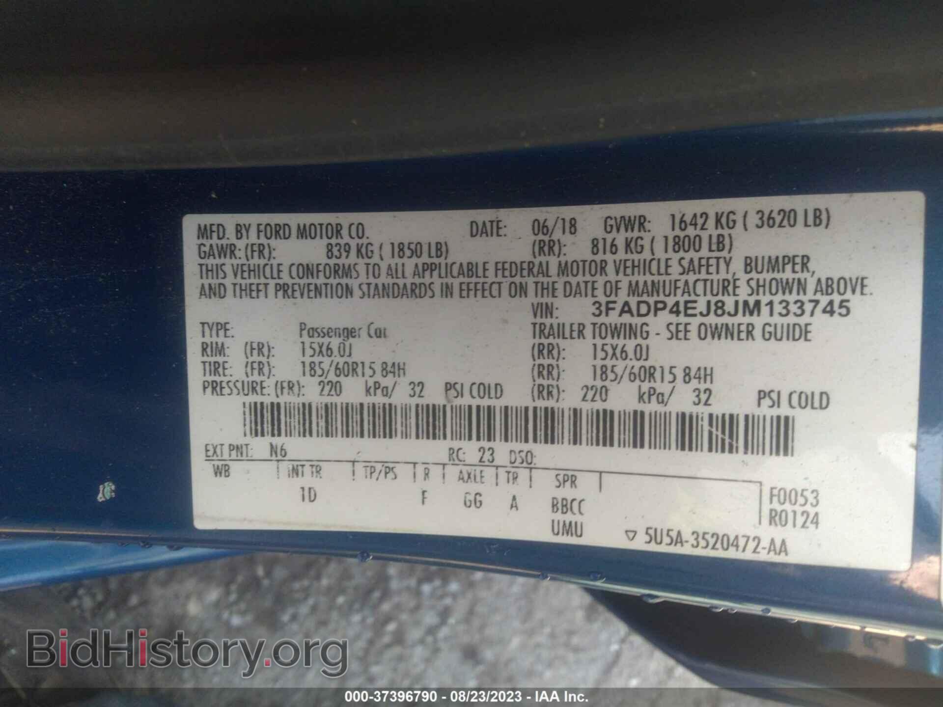 2018 FORD FIESTA - VIN: 3FADP4EJ8JM133745 - Фото 9