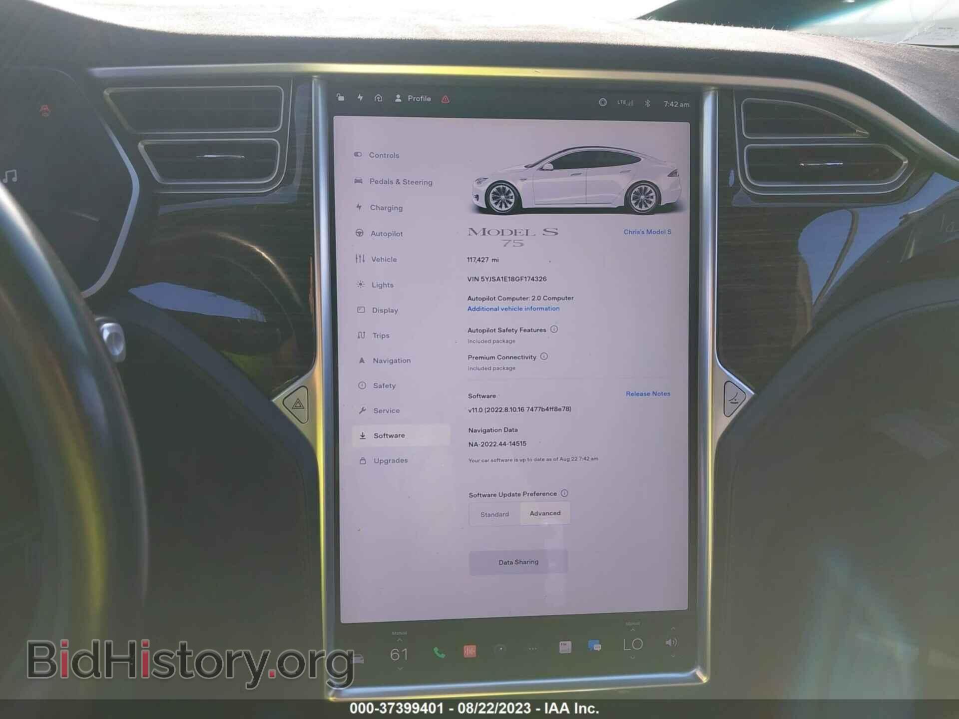 2016 TESLA MODEL S - VIN: 5YJSA1E18GF174326 - Фото 18