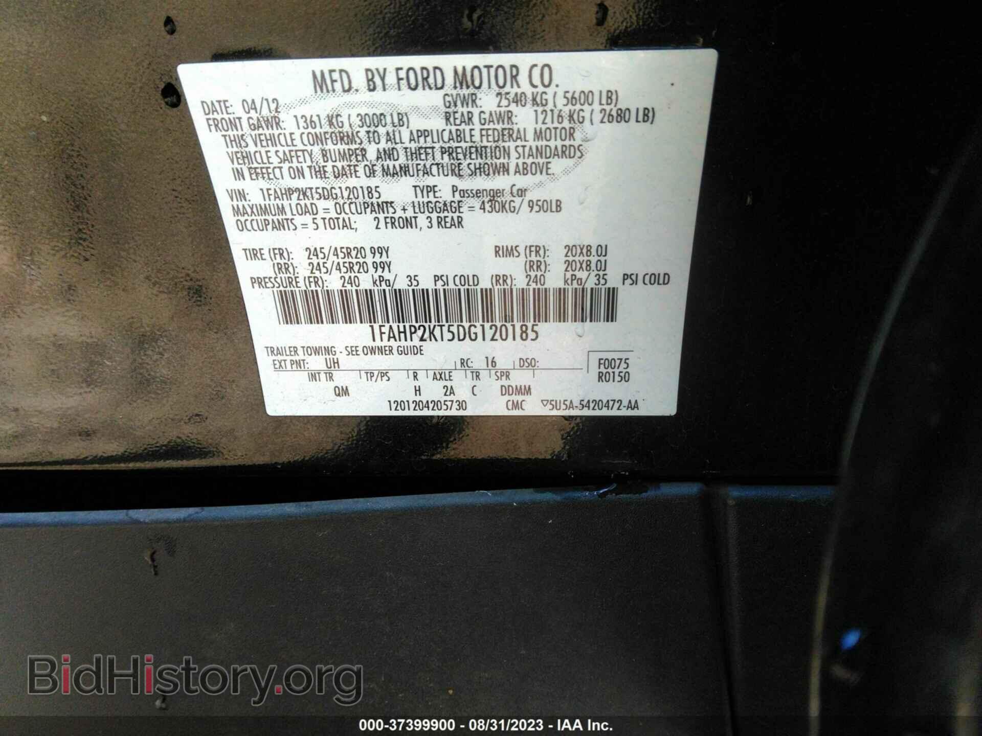 2013 FORD TAURUS - VIN: 1FAHP2KT5DG120185 - Photo 9