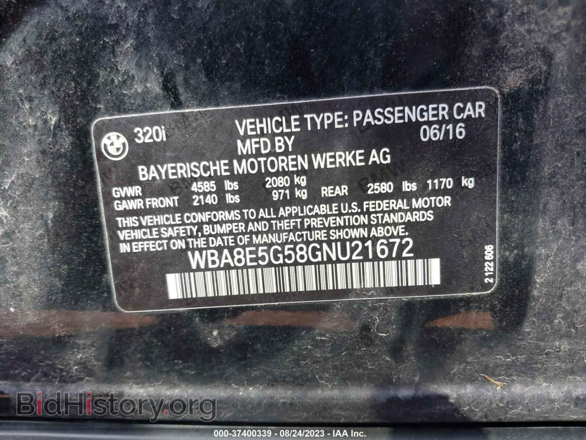 2016 BMW 3 SERIES - VIN: WBA8E5G58GNU21672 - Фото 9