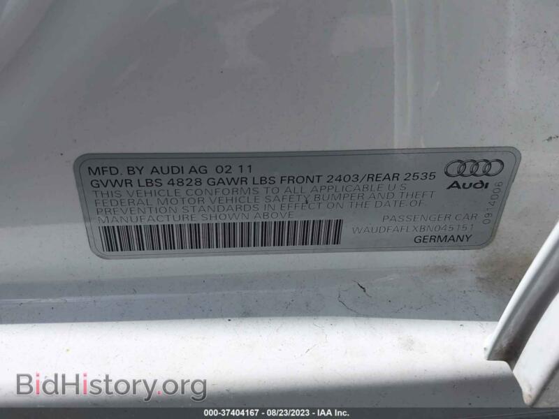2011 Audi A4 (VIN WAUDFAFLXBN045151) — фото 9 из 17
