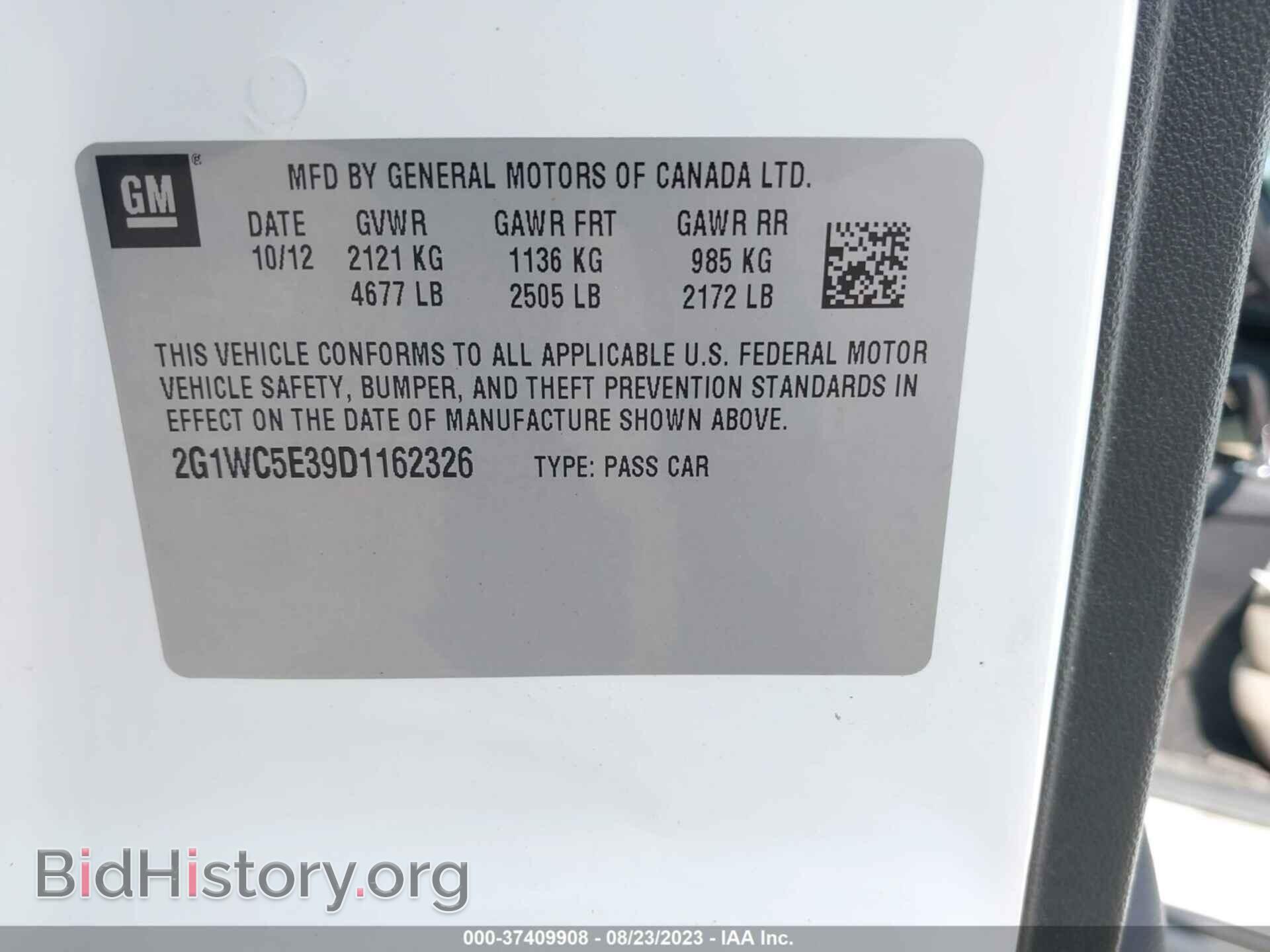 2013 CHEVROLET IMPALA - VIN: 2G1WC5E39D1162326 - Фото 9