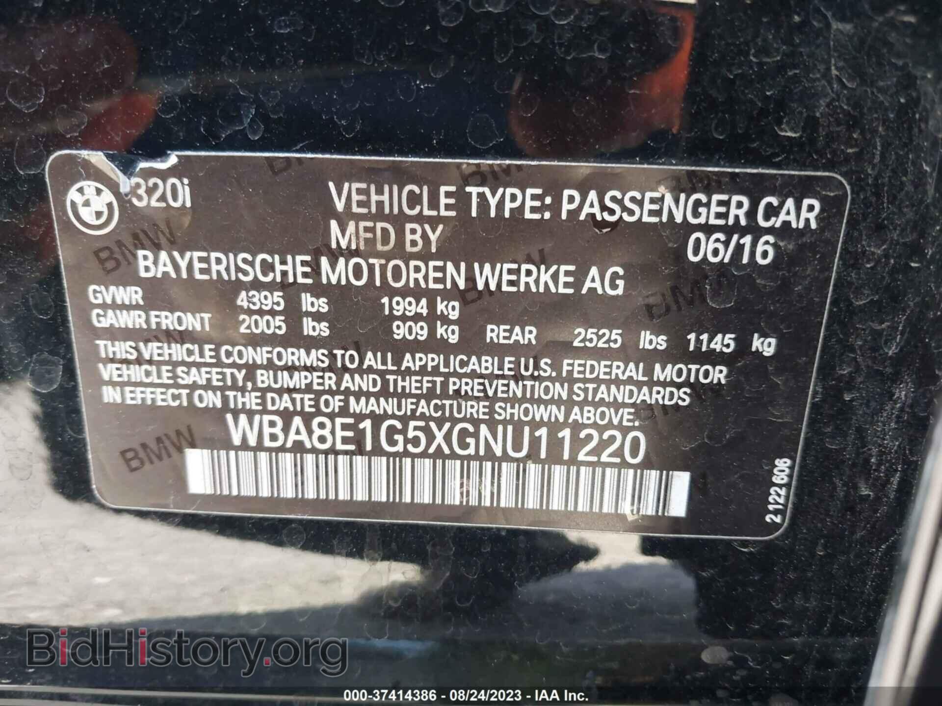 2016 BMW 3 SERIES - VIN: WBA8E1G5XGNU11220 - Фото 9