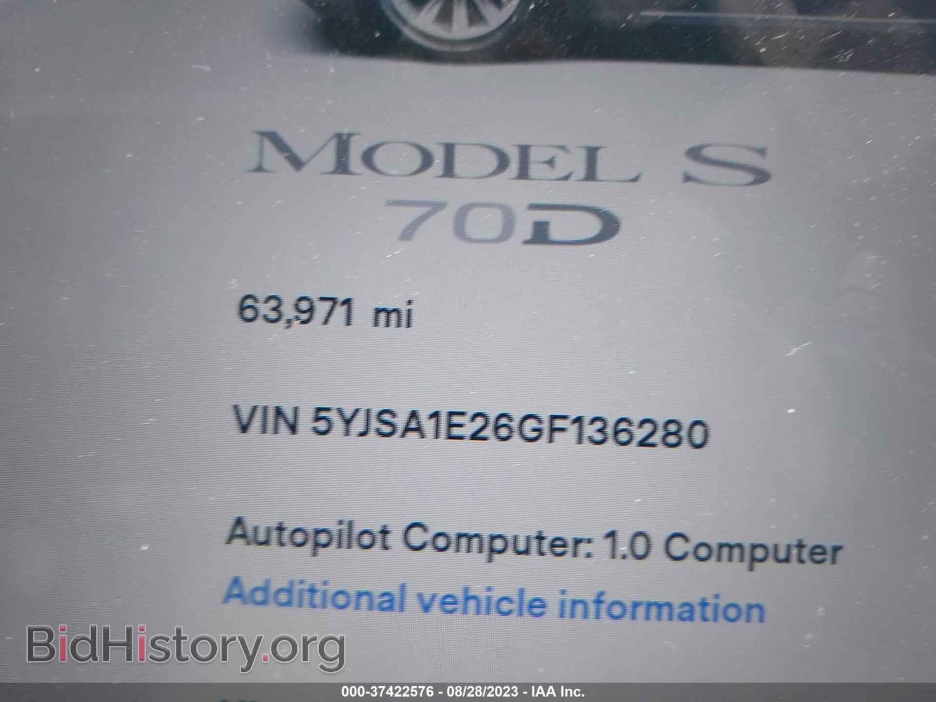2016 TESLA MODEL S - VIN: 5YJSA1E26GF136280 - Фото 7