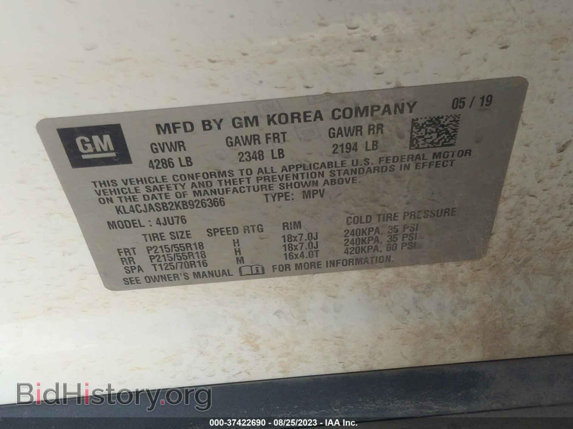 2019 BUICK ENCORE - VIN: KL4CJASB2KB926366 - Photo 9