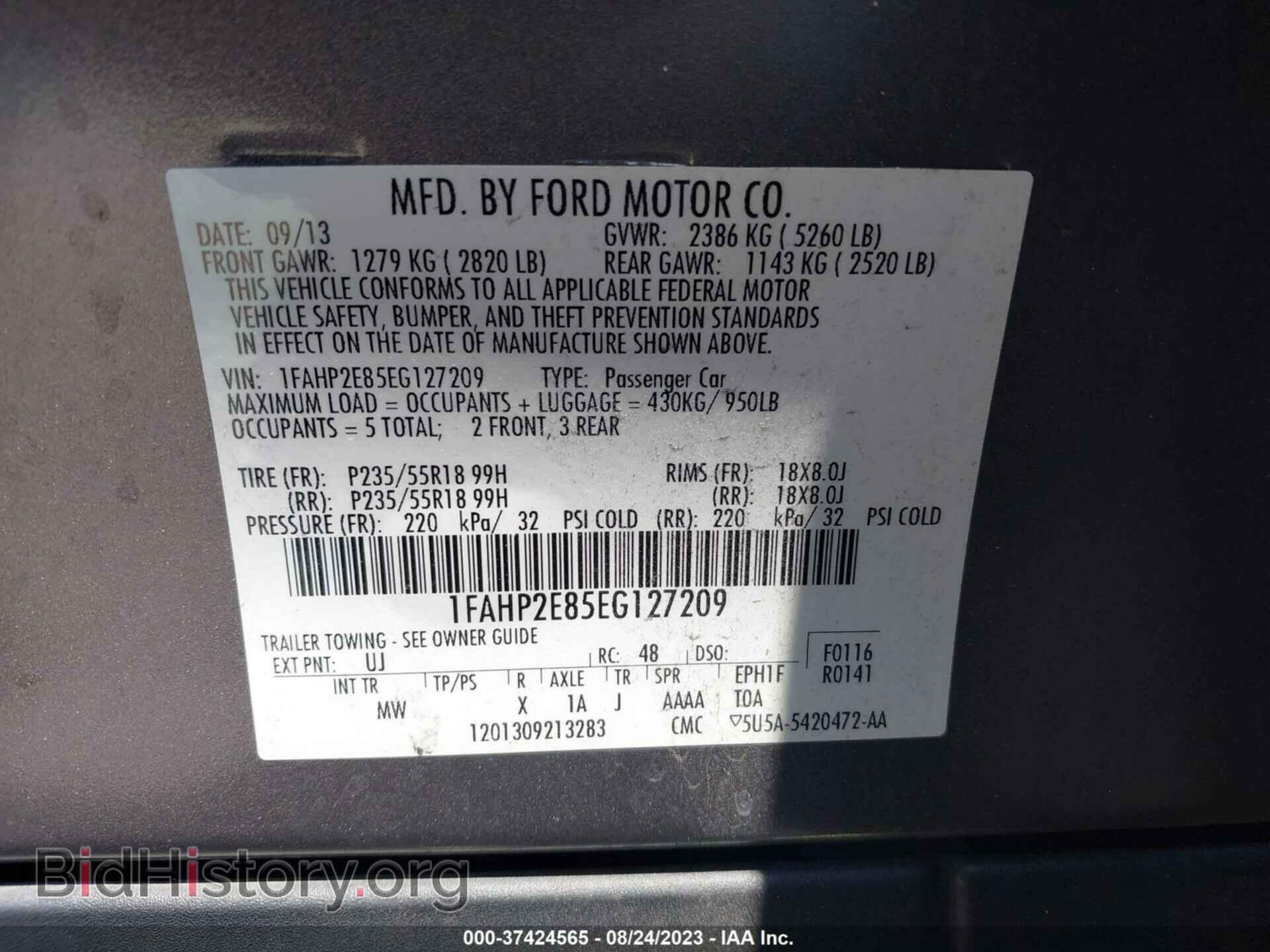 2014 FORD TAURUS - VIN: 1FAHP2E85EG127209 - Photo 9