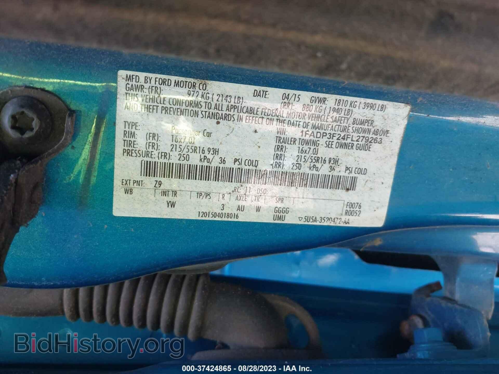 2015 FORD FOCUS - VIN: 1FADP3F24FL279263 - Фото 9