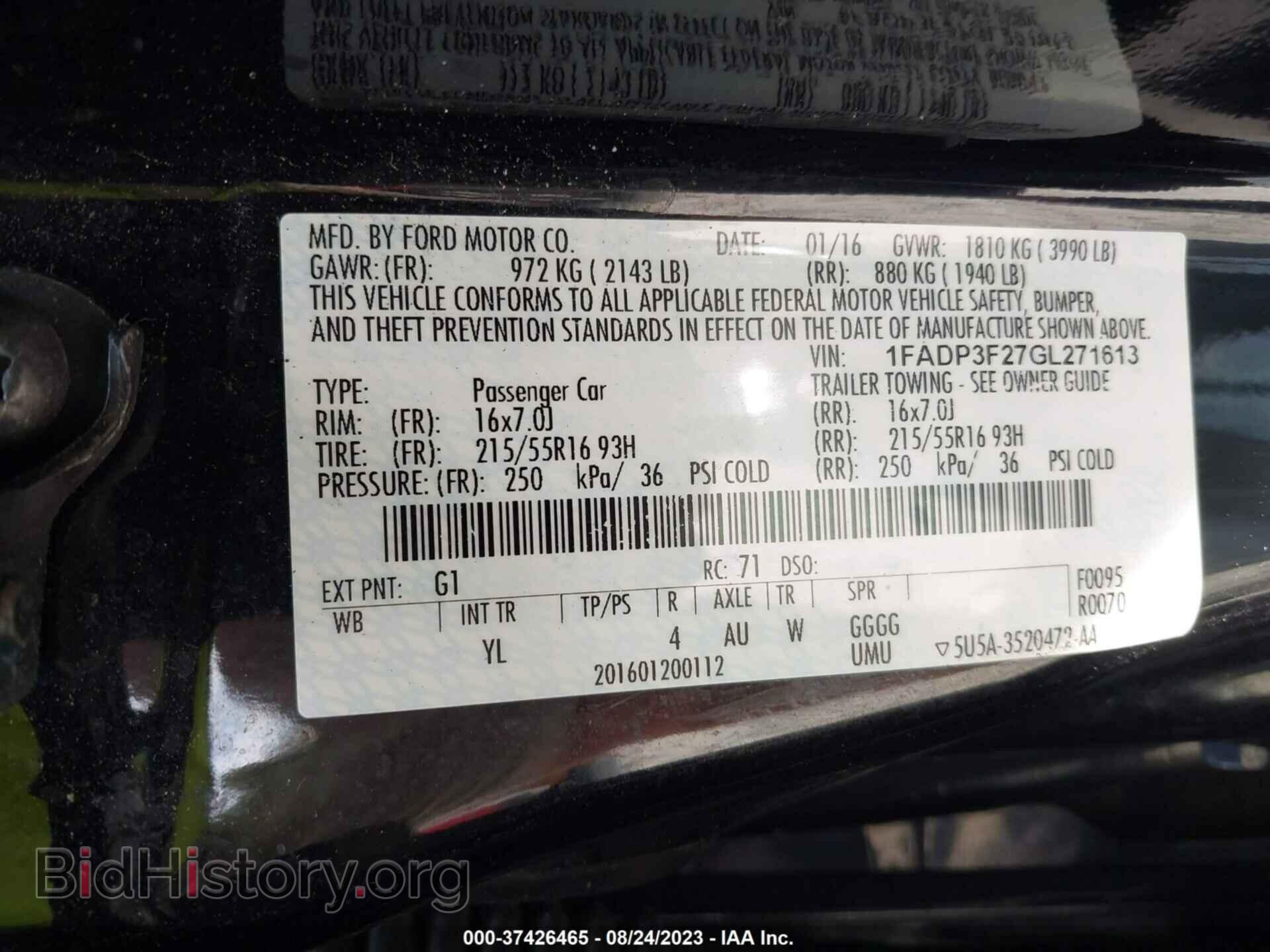2016 FORD FOCUS - VIN: 1FADP3F27GL271613 - Фото 9