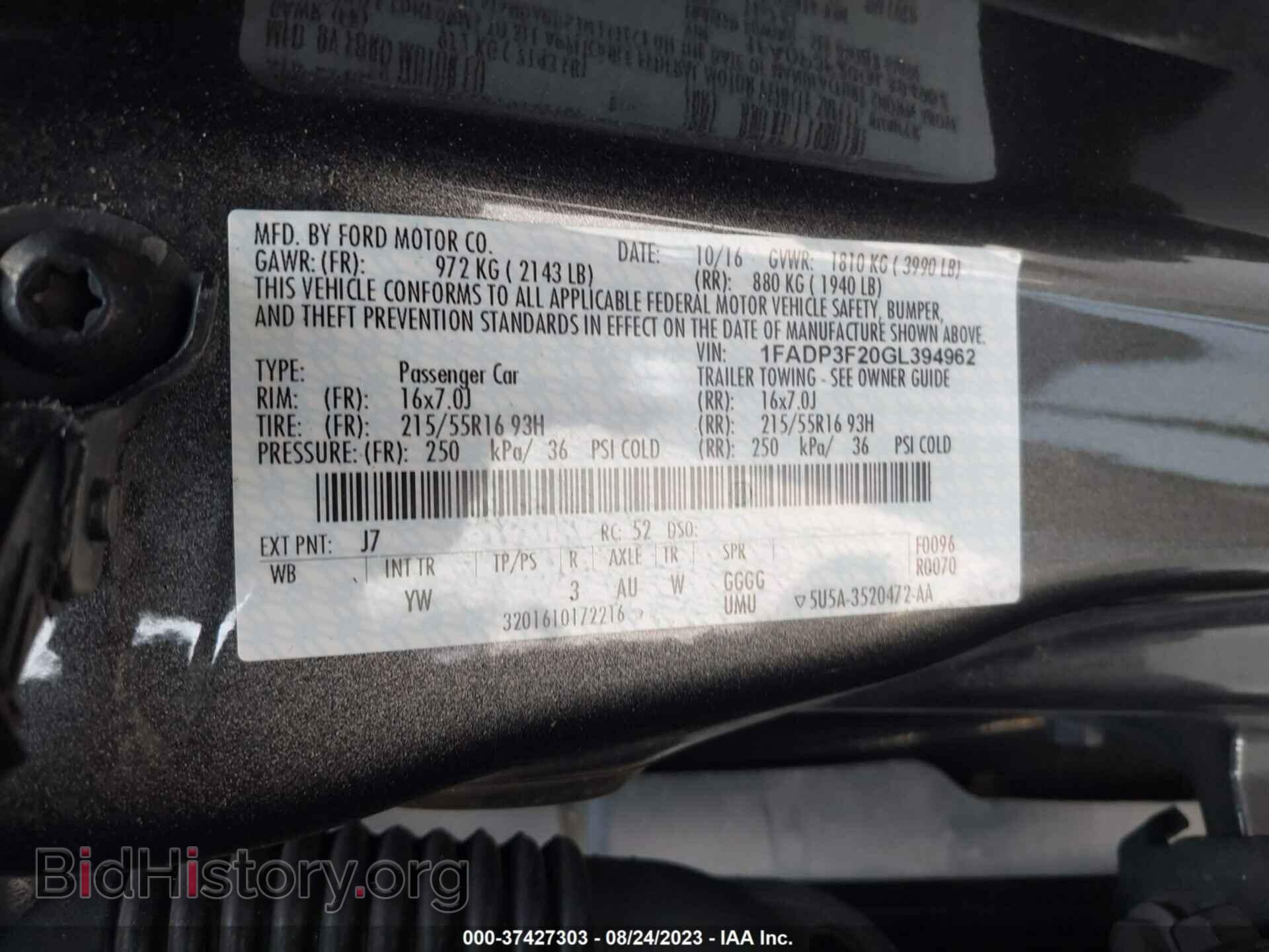 2016 FORD FOCUS - VIN: 1FADP3F20GL394962 - Photo 9