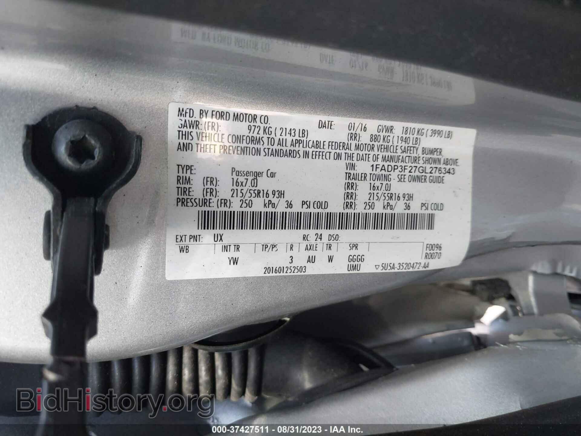 2016 FORD FOCUS - VIN: 1FADP3F27GL276343 - Photo 9