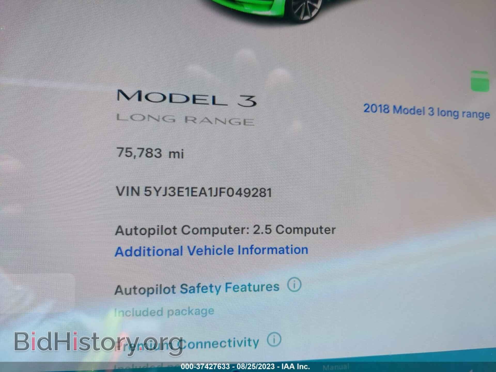 2018 TESLA MODEL 3 - VIN: 5YJ3E1EA1JF049281 - Photo 7