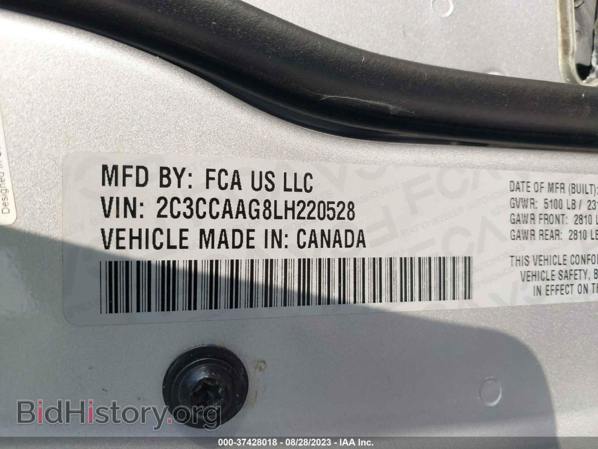 2020 CHRYSLER 300 - VIN: 2C3CCAAG8LH220528 - Фото 9