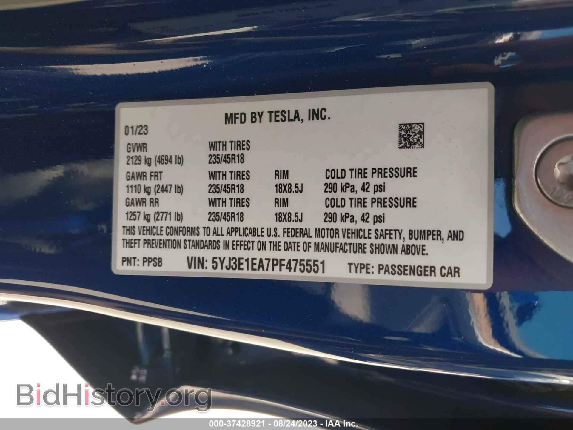2023 TESLA MODEL 3 - VIN: 5YJ3E1EA7PF475551 - Photo 9